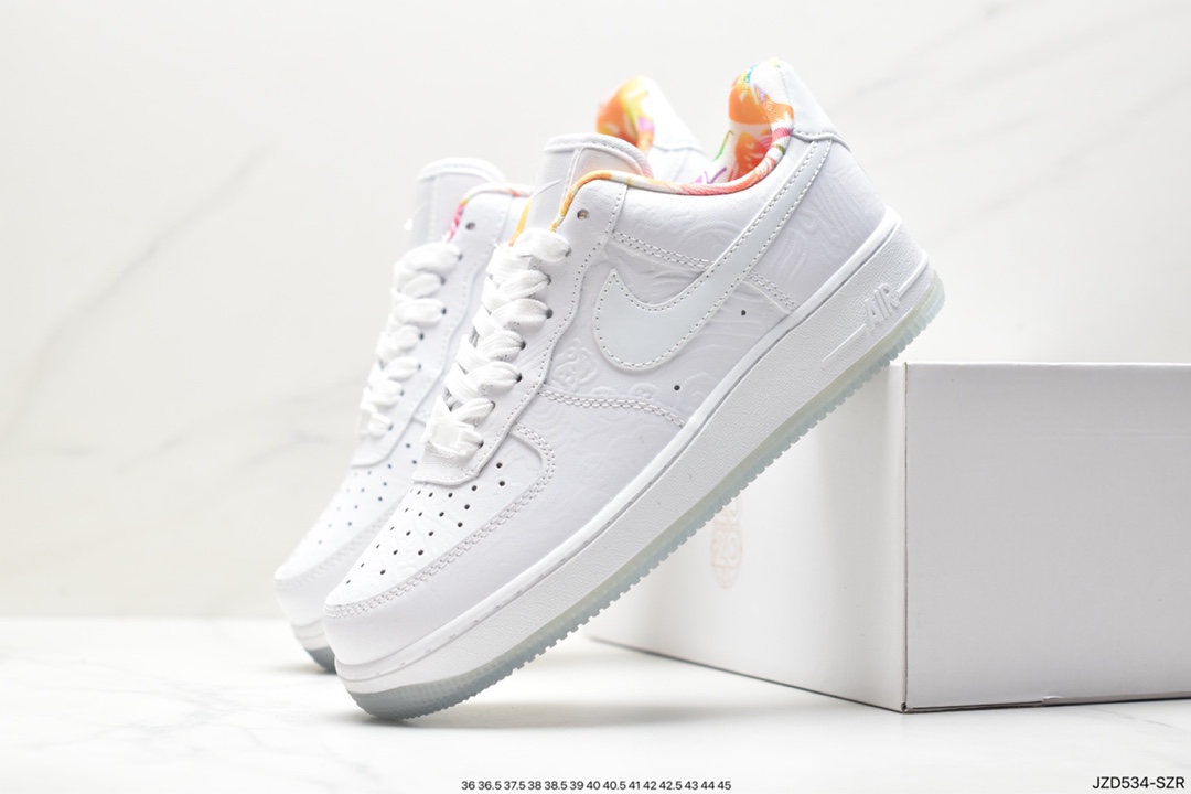 Nike Air Force 1 Low ”Chinese New Year” Air Force One classic low-top versatile casual sports sneakers ”Leather White Color Paper-cut Year of the Rat Copper Coin” CU8870-117