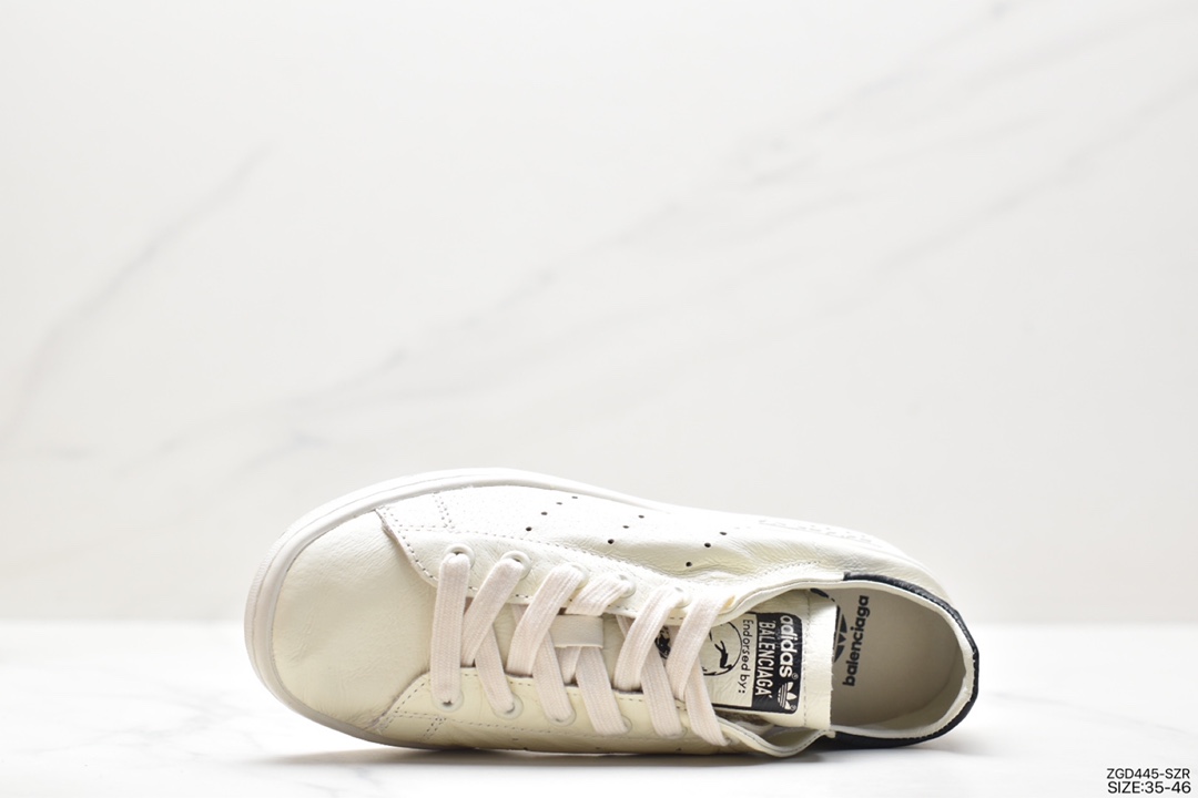 [Good version] Balenciaga x Adidas Originals StanSmith Paris Balenciaga joint Smith distressed style sneakers HP6784