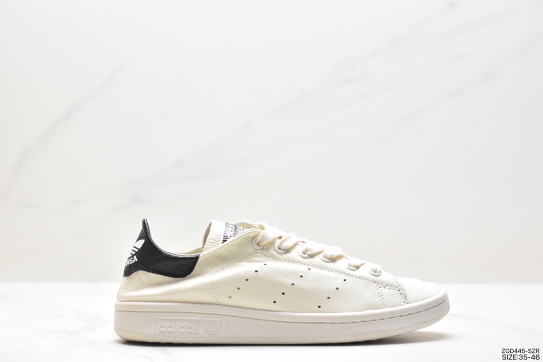 [Good version] Balenciaga x Adidas Originals StanSmith Paris Balenciaga joint Smith distressed style sneakers HP6784