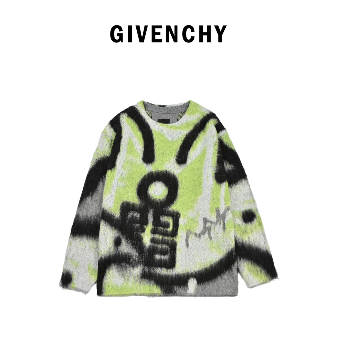 Givenchy 纪梵希 22FW 涂鸦马海毛毛衣