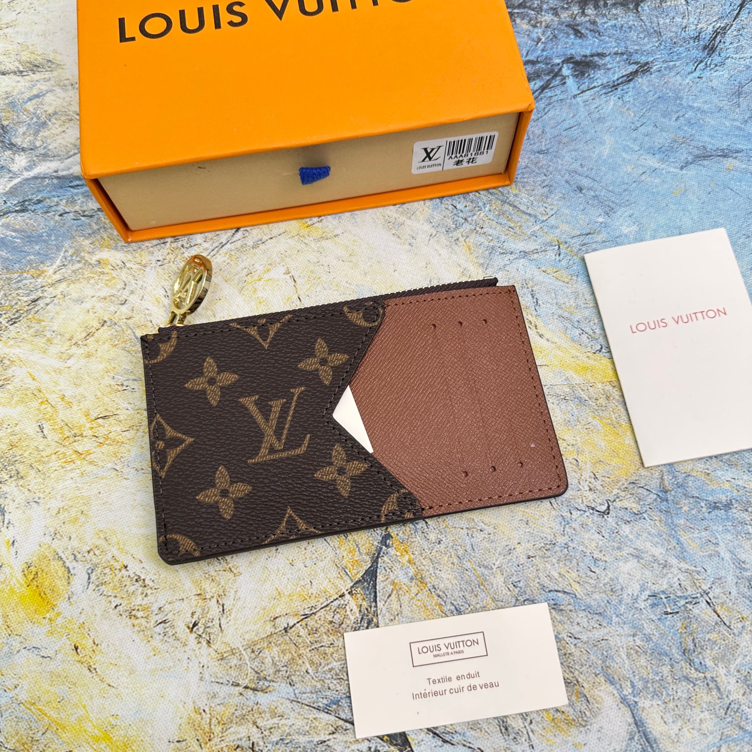 Leather card holder front view
