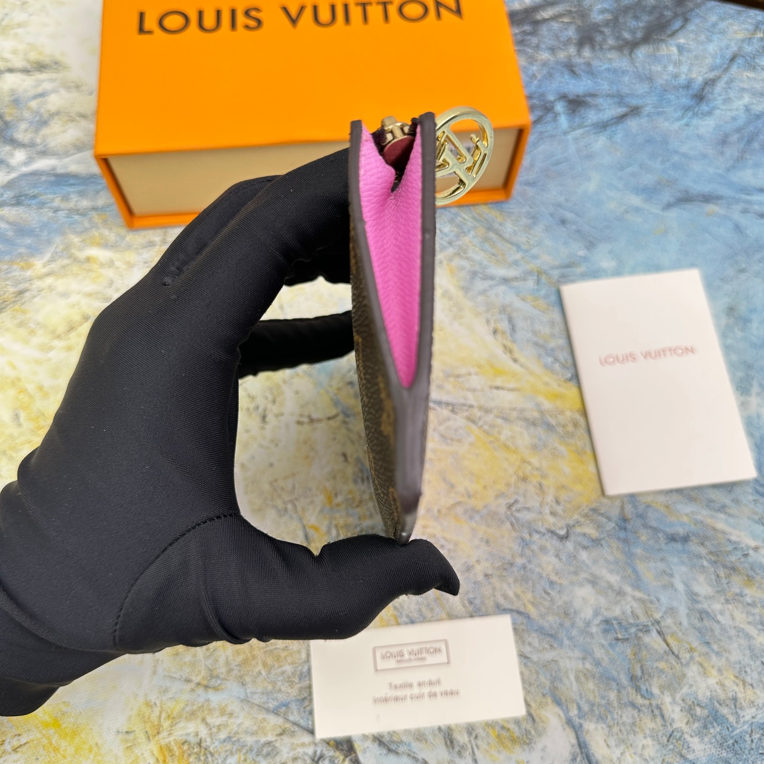 Classic Leather Card Holder - Interior View Card holder interior