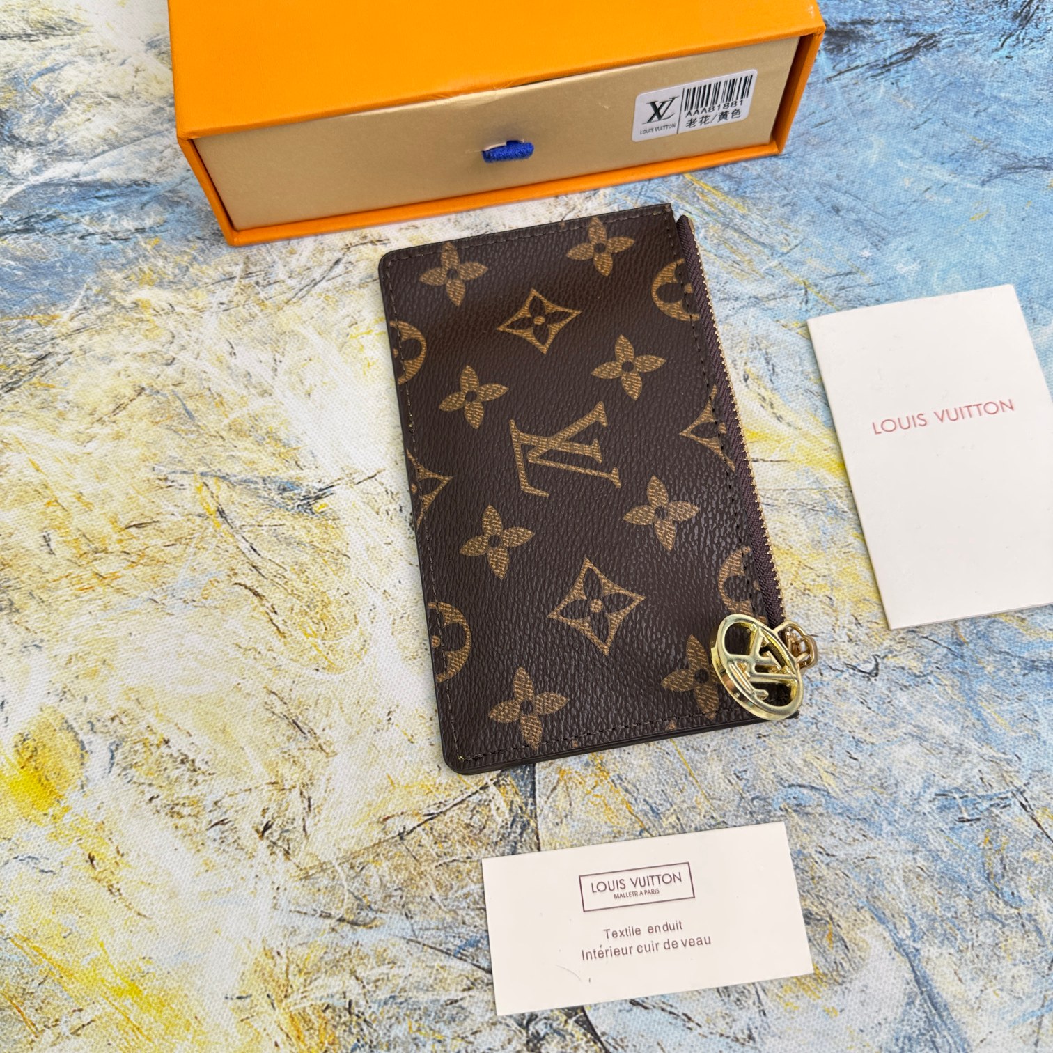 Professional leather card holder back view