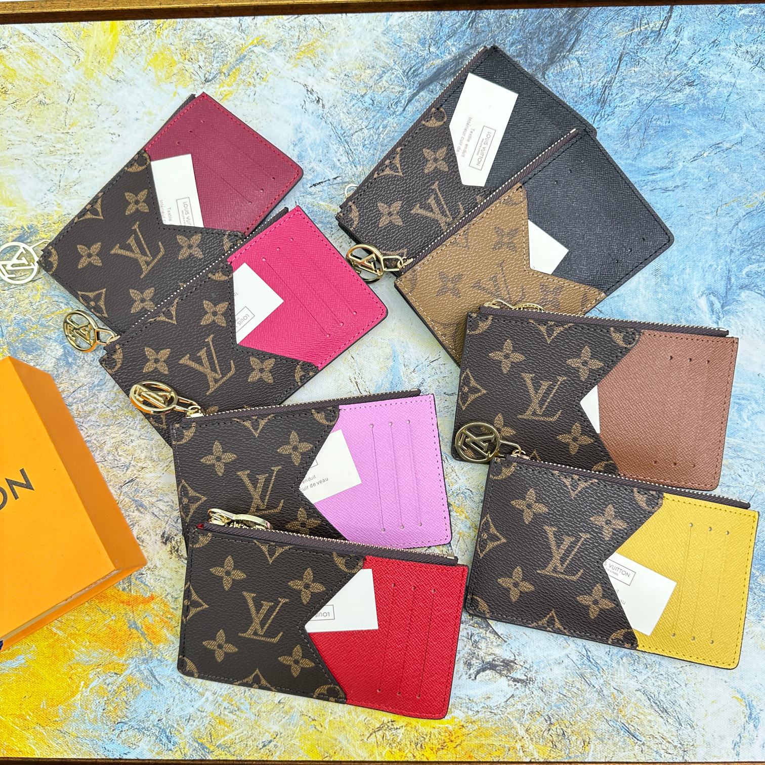 Leather card holder texture