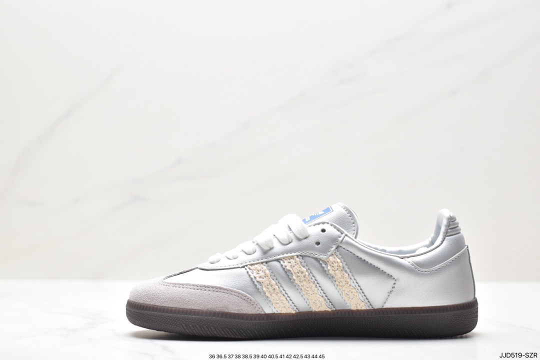 Adidas Originals Samba Vegan OG Samba Sneakers ”Leather Black and White Light Gray Caramel Bottom Eco-friendly Logo” IG1024