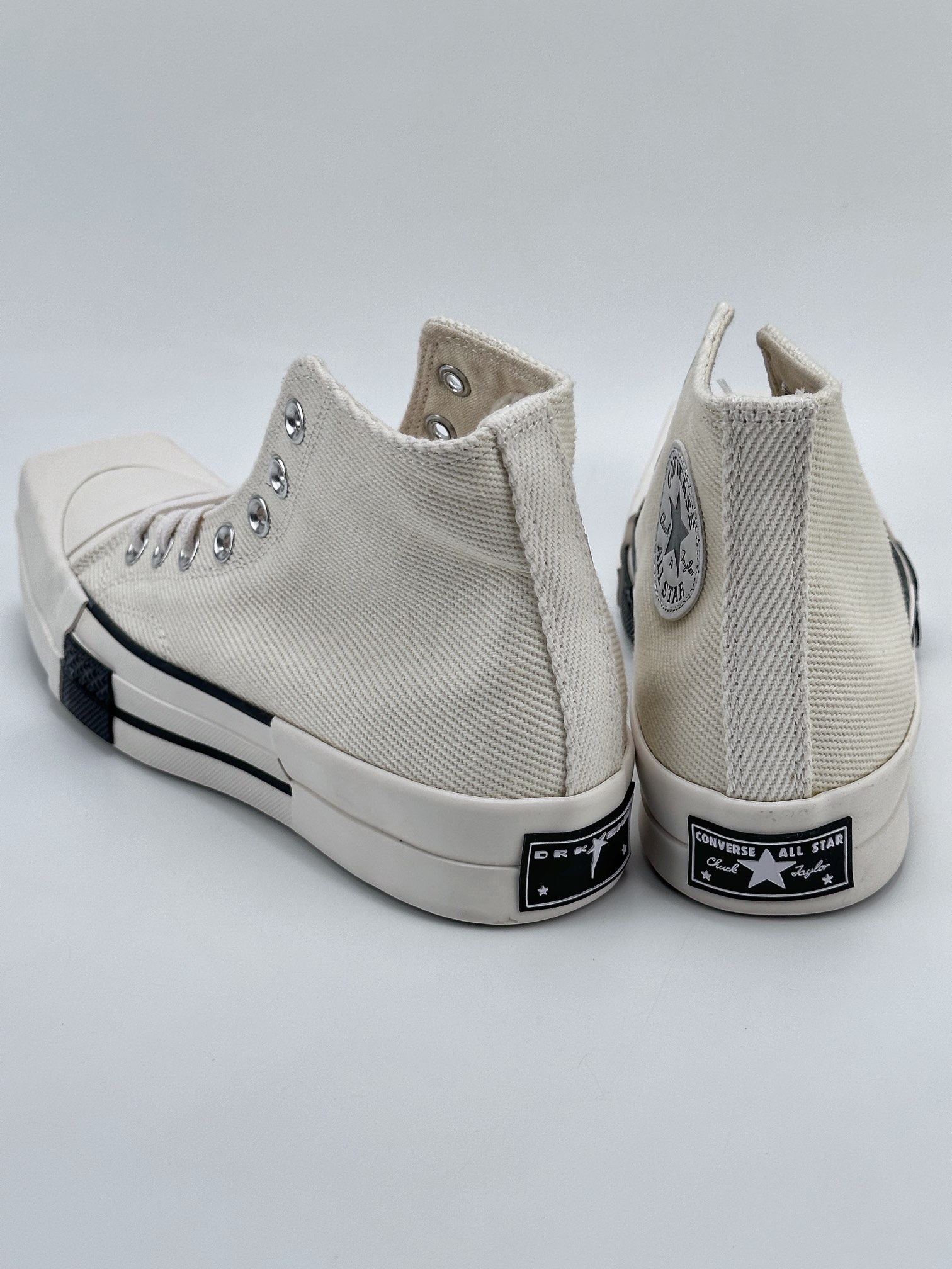 Converse x Rickowens black and white high and low