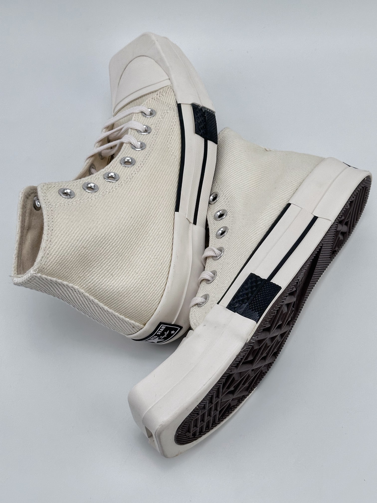 Converse x Rickowens black and white high and low