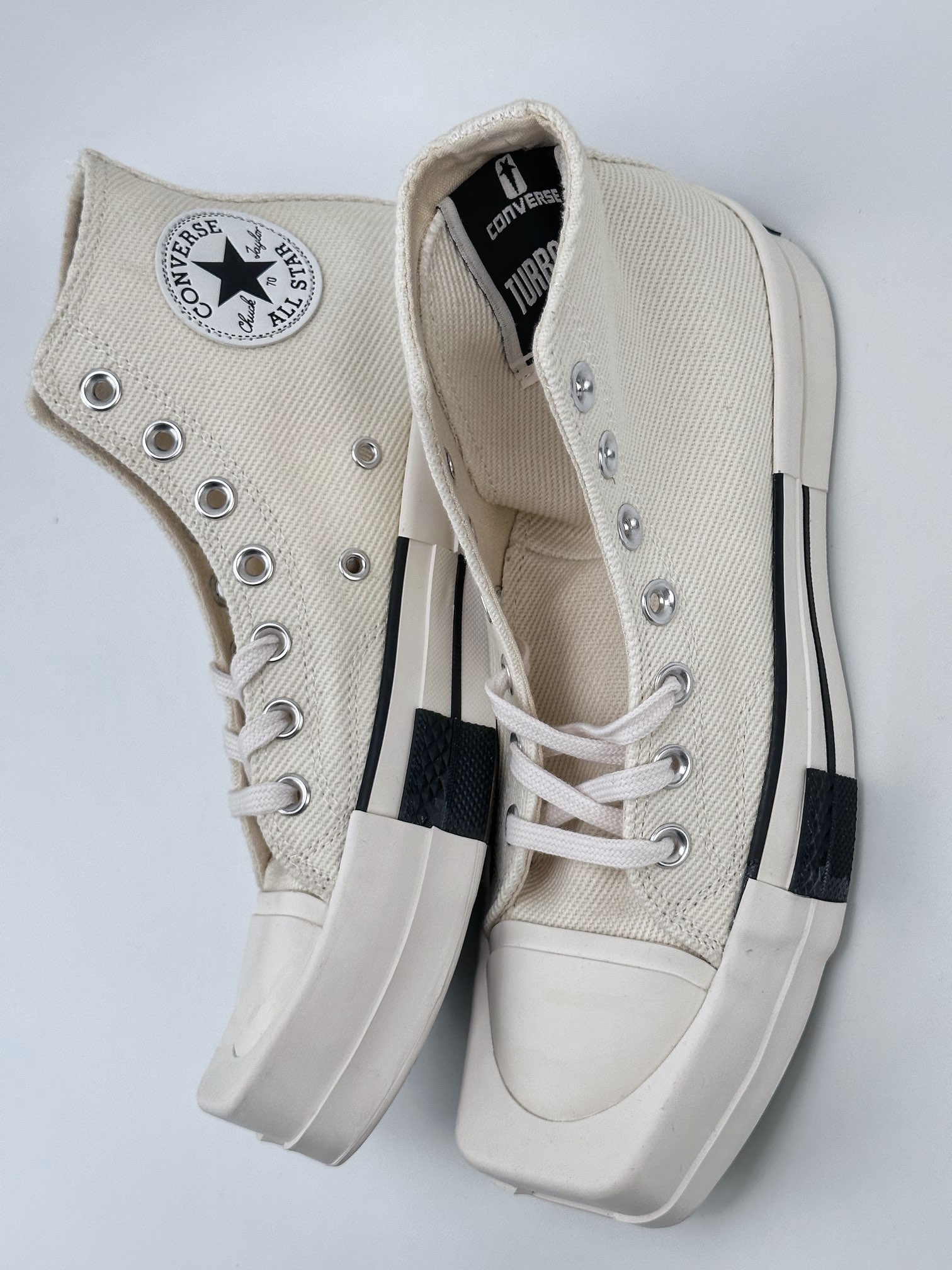 Converse x Rickowens black and white high and low