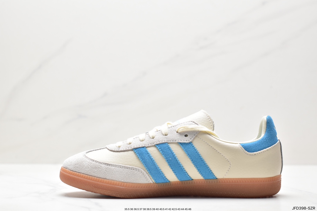 Adidas Originals Samba Vegan OG ”SPD” Samba Dance Shoes ”Silver Mist Princess Lace Caramel Sole” IE7096