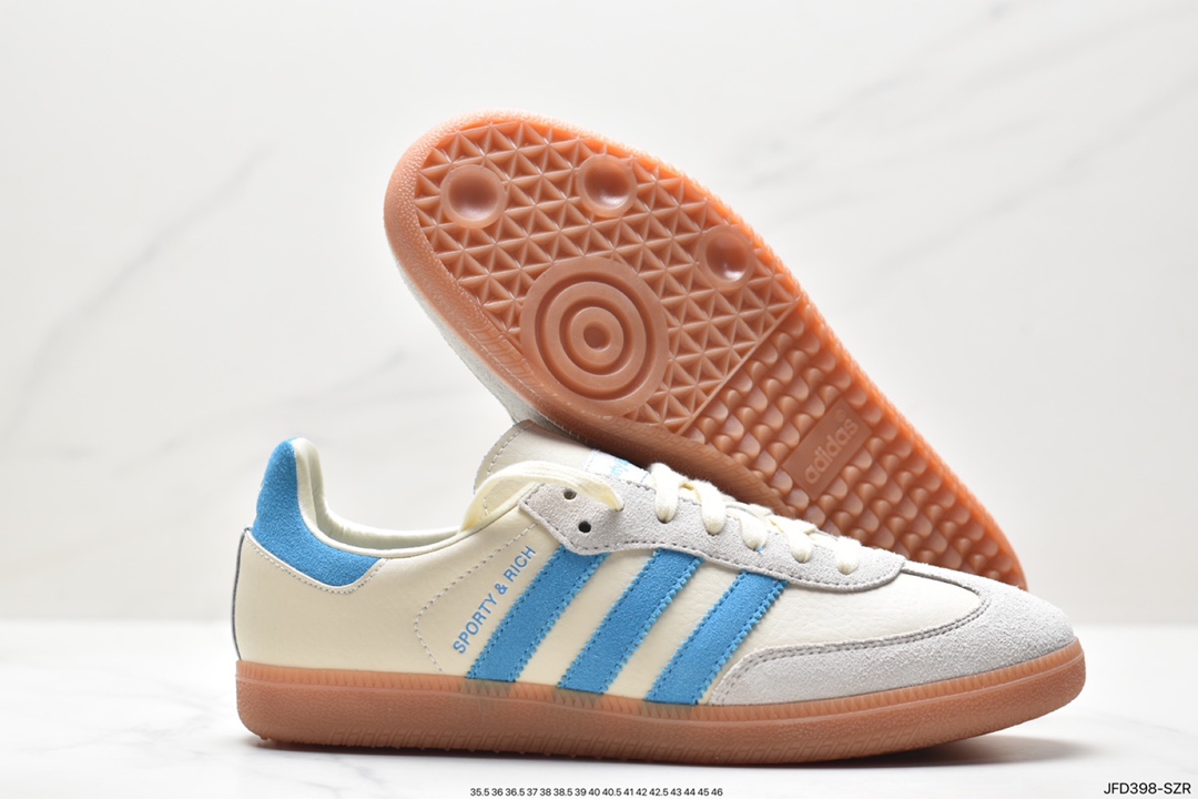 Adidas Originals Samba Vegan OG ”SPD” Samba Dance Shoes ”Silver Mist Princess Lace Caramel Sole” IE7096