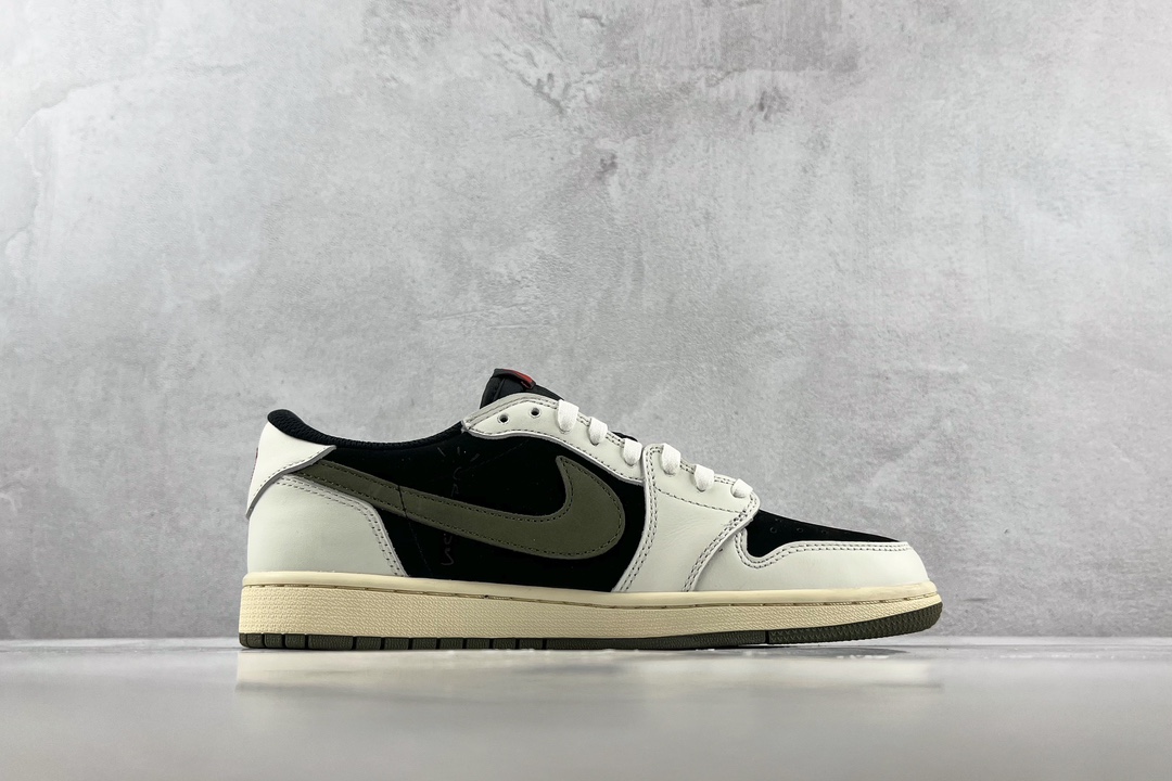 全新 小PK 260 Travis Scott x Jordan Air Jordan 1 Low”edium Olive” 联名款 黑绿橄榄 DZ4137-106