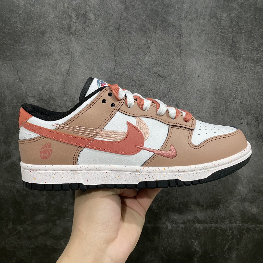 [CS version] NK Dunk Low Multi-Color Swoosh SB low-top deconstructed straps vibrant three-hook gray powder FD4623-131