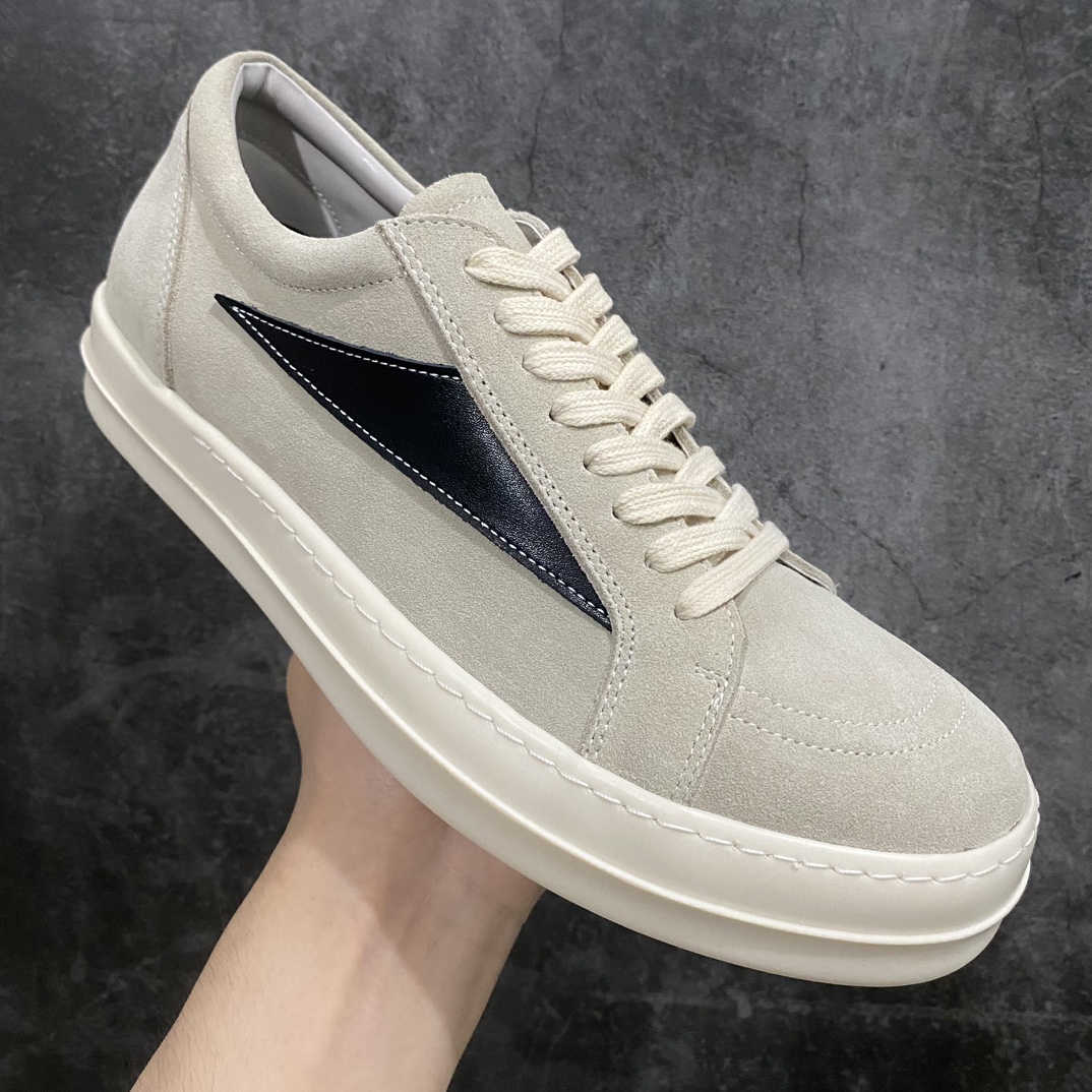 [Purely made in Dongguan] RO Owens Rick Owens low-top gray and black suede fashion sneakers