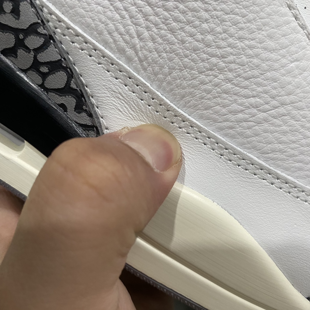 图片[3]-【JS纯原】Air Jordan AJ3 Retro 复古白水泥 DN3707-100n原楦原纸板开发 确保原汁原味原厂皮料质感色泽绝无偏差完美中底拉帮 原厂中底钢印 原档案大底 如假白送 大底纹路气垫通透度PU的回弹性均百分百还原原厂电绣鞋舌飞人刺绣针数立体讲究精细欢迎对比正品原鞋SIZE：40 40.5 41 42 42.5 43 44 44.5 45 46 47.5-莆田鞋批发中心