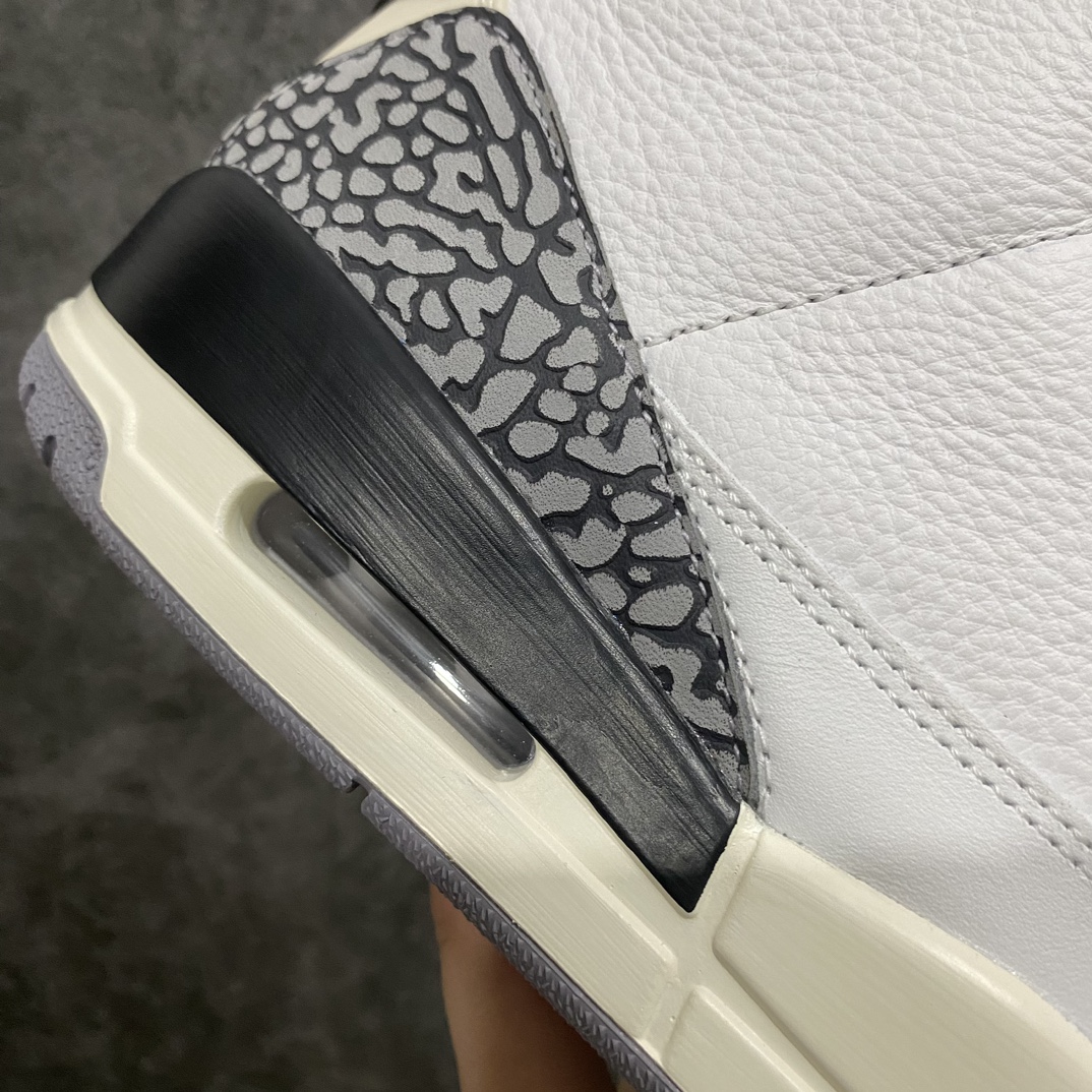 图片[2]-【JS纯原】Air Jordan AJ3 Retro 复古白水泥 DN3707-100n原楦原纸板开发 确保原汁原味原厂皮料质感色泽绝无偏差完美中底拉帮 原厂中底钢印 原档案大底 如假白送 大底纹路气垫通透度PU的回弹性均百分百还原原厂电绣鞋舌飞人刺绣针数立体讲究精细欢迎对比正品原鞋SIZE：40 40.5 41 42 42.5 43 44 44.5 45 46 47.5-莆田鞋批发中心