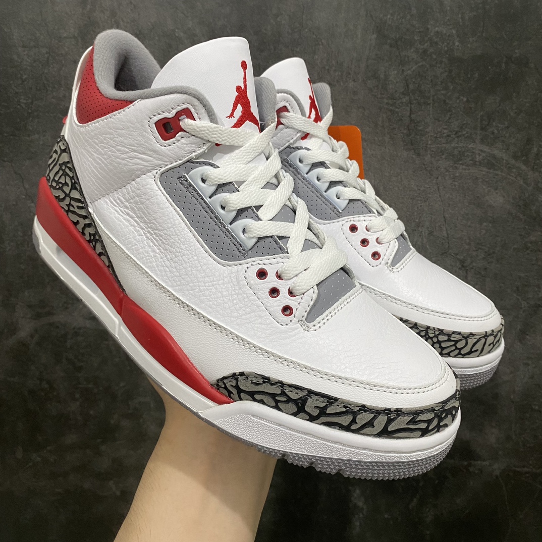 【莞产裁片版】Air Jordan AJ 3 OG ”Fire Red”白红“元年复刻”aj3新火焰红全码补货！高端外贸客户首选版本 货号：DN3707-160 尺码：40.5-48.5（us7.5-us14）-莆田鞋批发中心