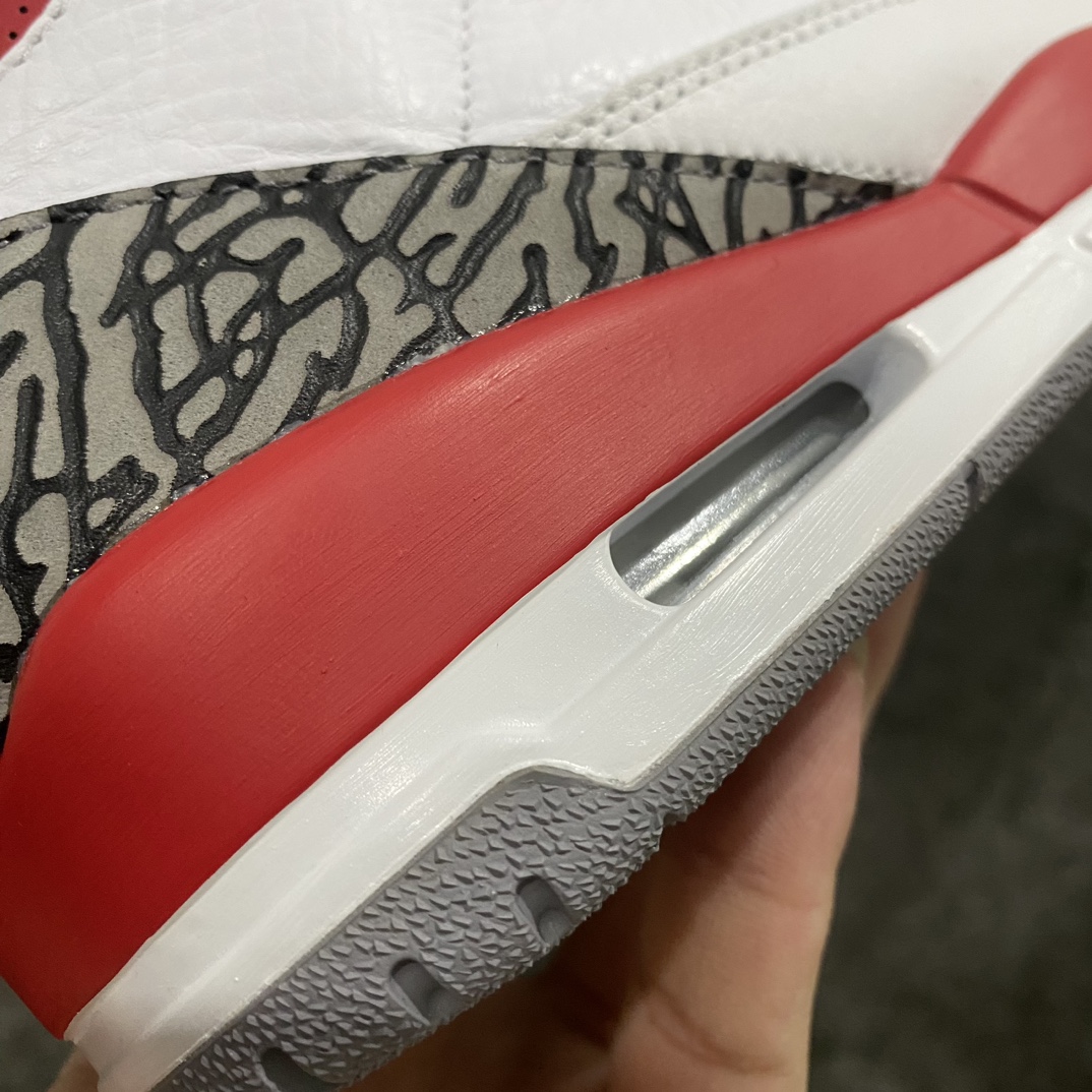 图片[2]-【莞产裁片版】Air Jordan AJ 3 OG ”Fire Red”白红“元年复刻”aj3新火焰红全码补货！高端外贸客户首选版本 货号：DN3707-160 尺码：40.5-48.5（us7.5-us14）-莆田鞋批发中心