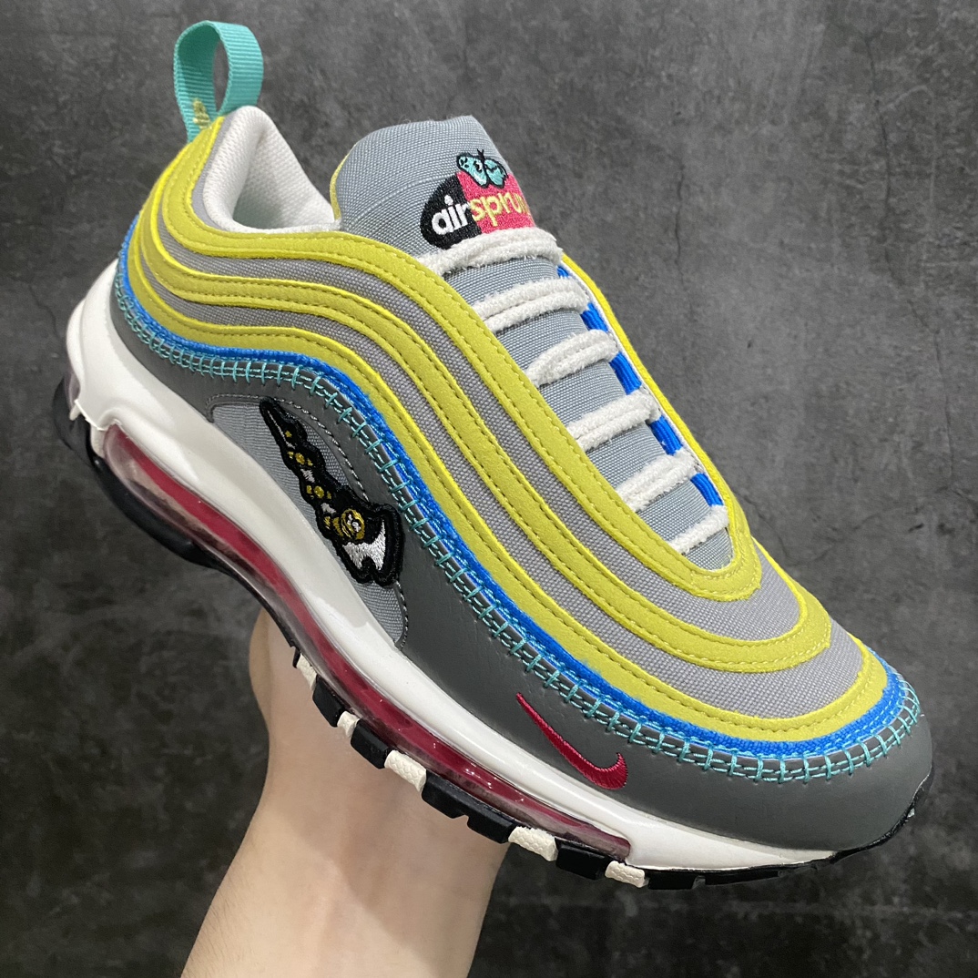 [Pure original] Air Max 97 first use gold buckle gray yellow Valentine's Day DH4759-001