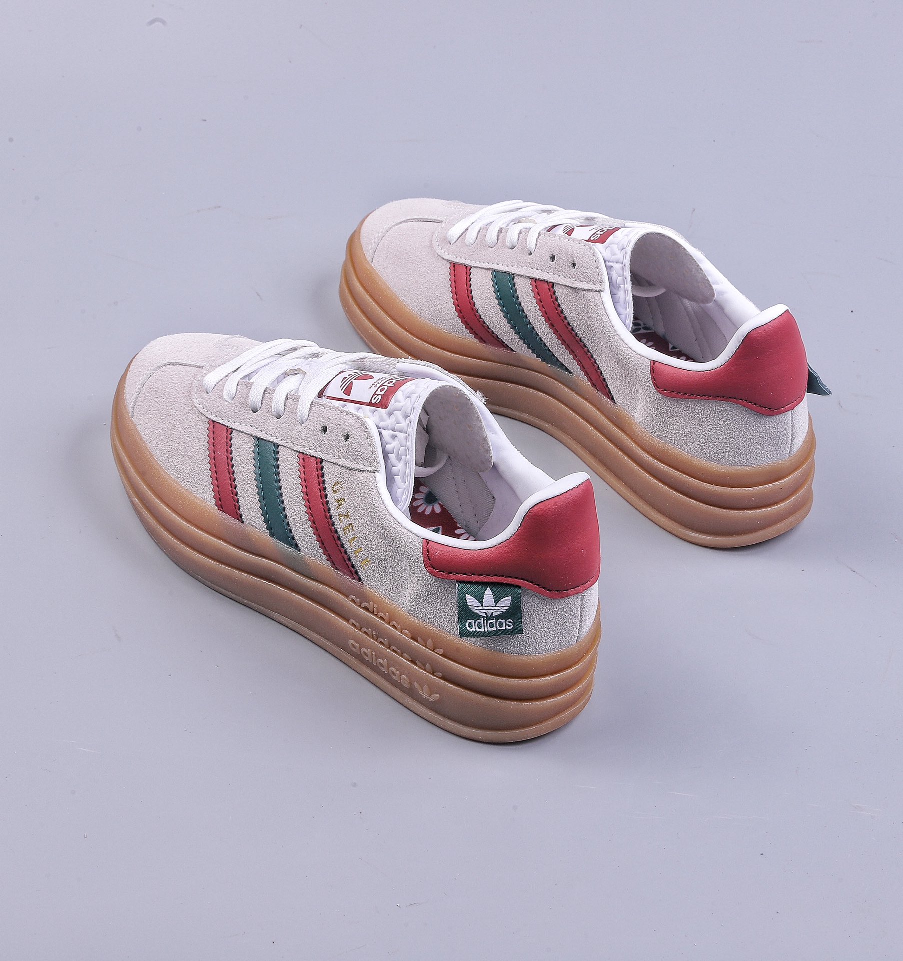 R Adidas Gazelle Bold W suede gold-stamped flat-soled indoor football style retro thick-soled casual shoes IG3685