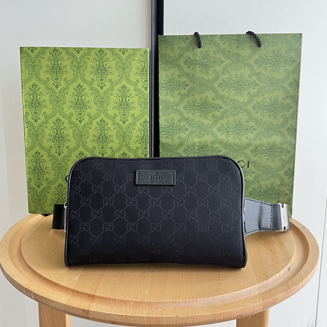 Gucci Sacs Ceintures & Bananes Couleur abricot Noir Imprimé Unisexe Toile