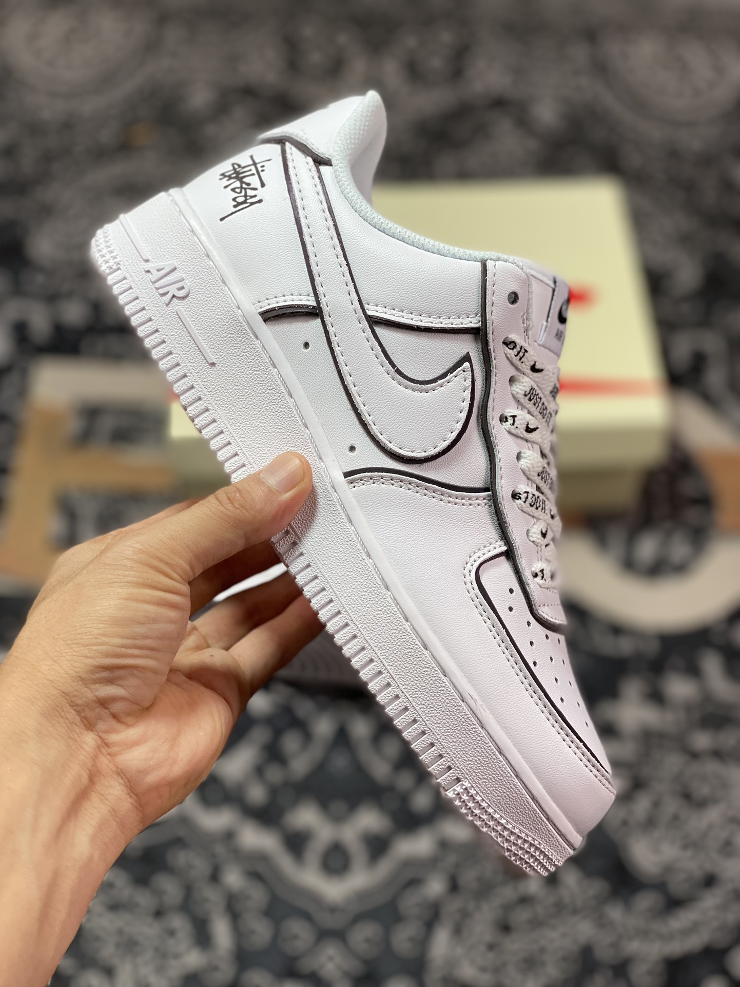 Stussy x Air Force 1 Low Stussy White Black Reflective BQ6425-109