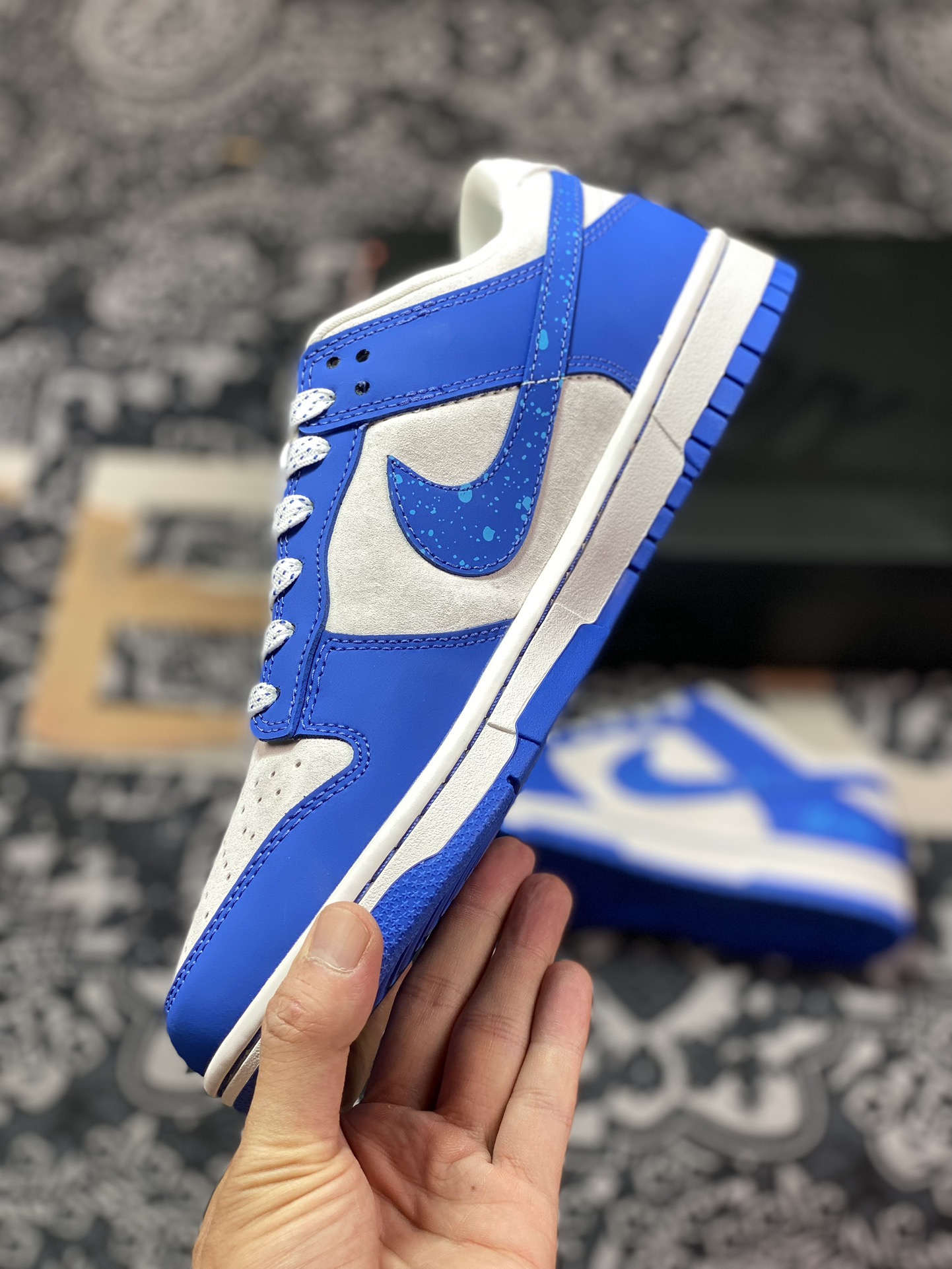 NK Dunk Low Retro ”DIY High-end Customization” Blue Tears Low-top Casual Sports Shoes FC1688-114