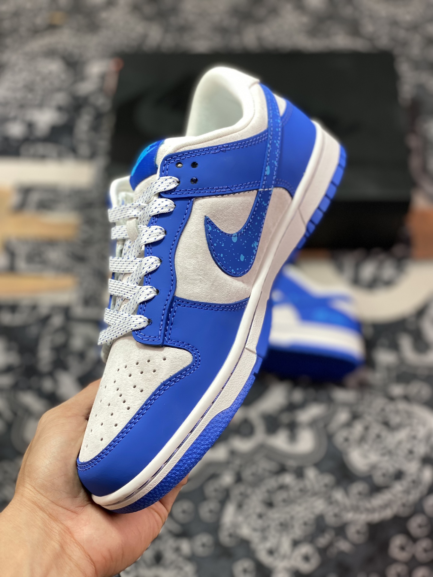 NK Dunk Low Retro ”DIY High-end Customization” Blue Tears Low-top Casual Sports Shoes FC1688-114