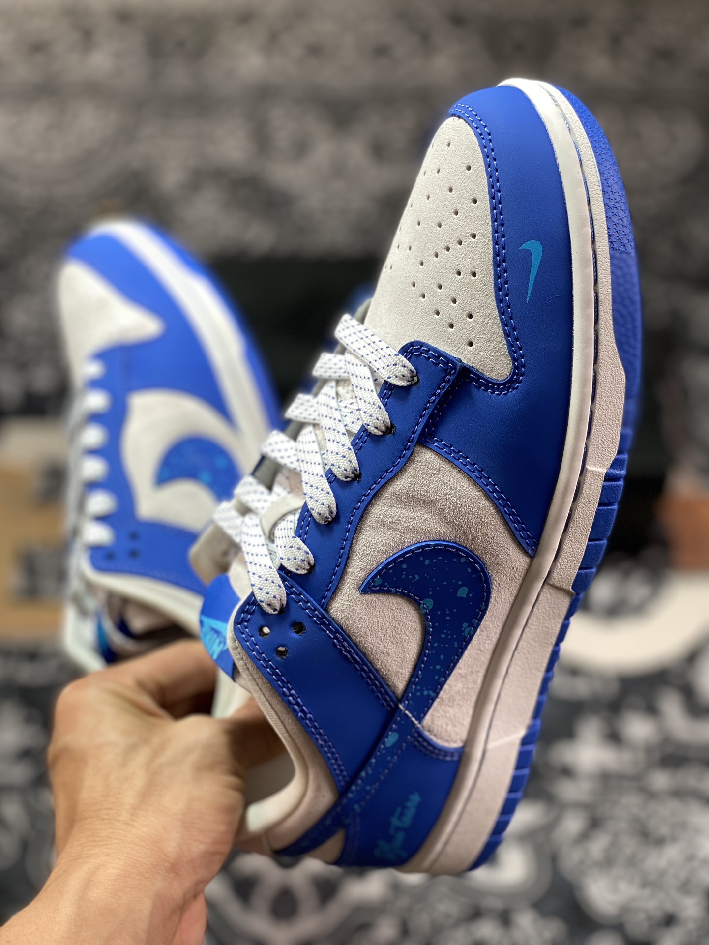 NK Dunk Low Retro ”DIY High-end Customization” Blue Tears Low-top Casual Sports Shoes FC1688-114