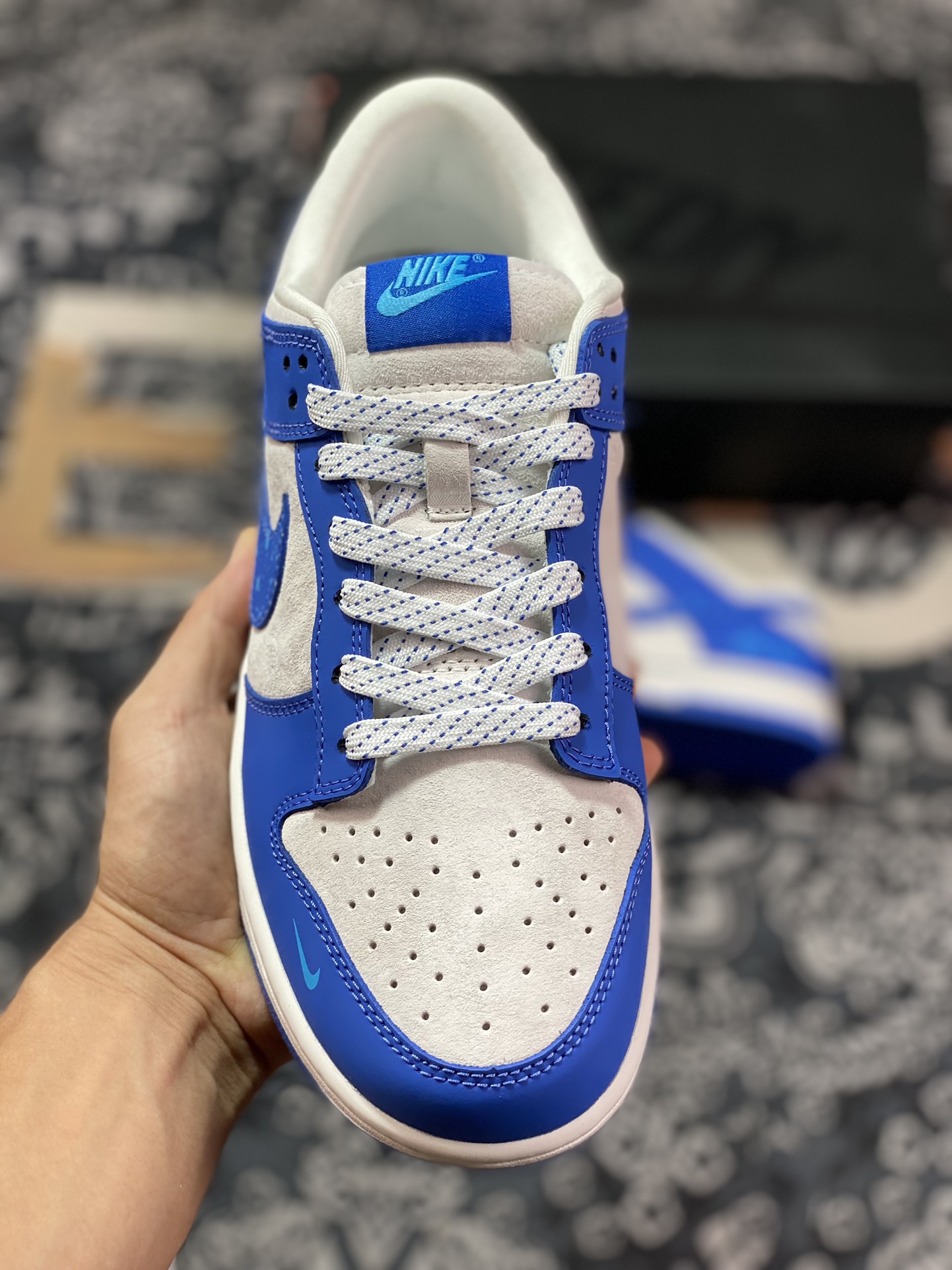 NK Dunk Low Retro ”DIY High-end Customization” Blue Tears Low-top Casual Sports Shoes FC1688-114