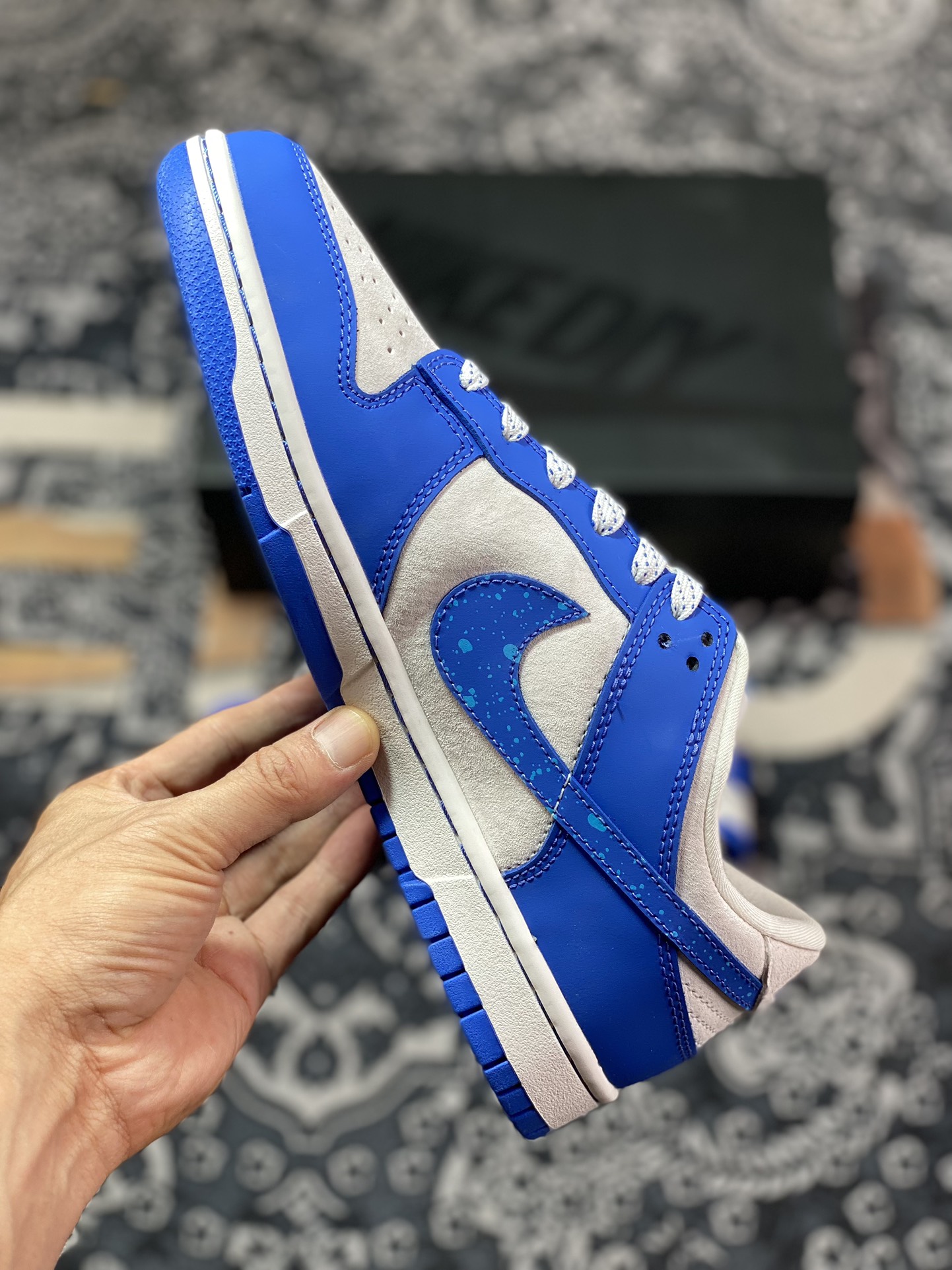 NK Dunk Low Retro ”DIY High-end Customization” Blue Tears Low-top Casual Sports Shoes FC1688-114