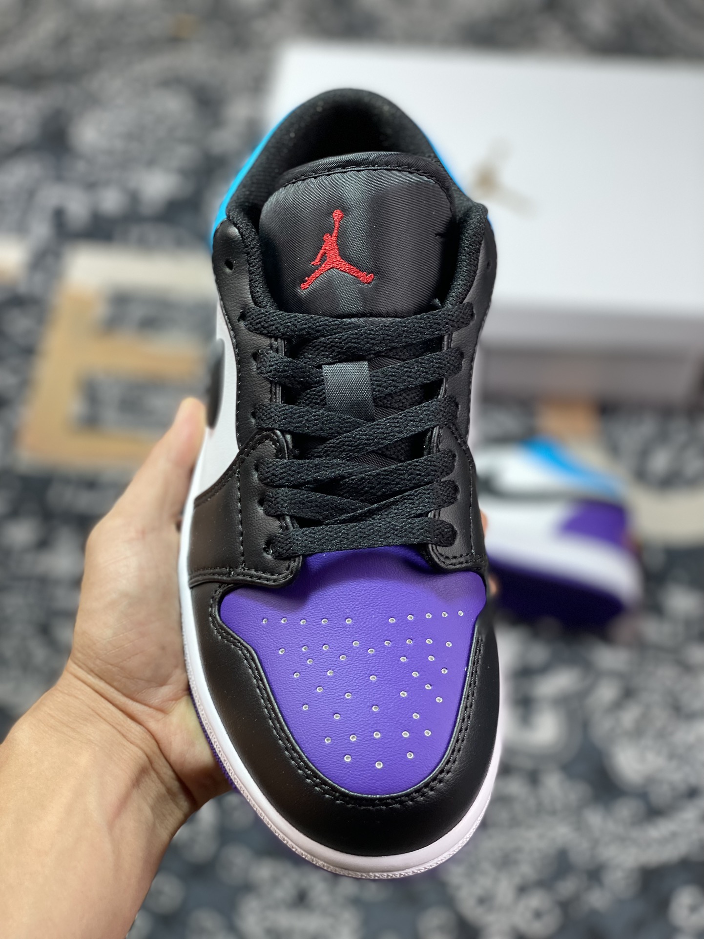 Air Jordan 1 Low White Black Purple 553558-154