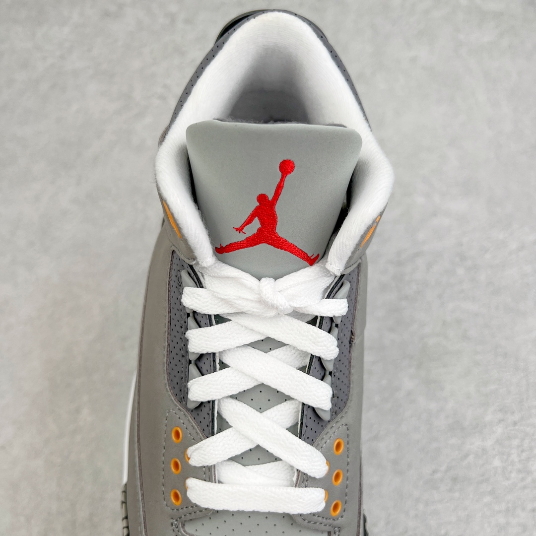 图片[5]-零售💰260 ＃KZ神版福利回馈‼Air Jordan AJ3 Retro 酷灰 CT8532-012 独家外贸特供尺码含45.5 48.5 国内外口碑最好最推荐的产品 市场中端王者 亲自操刀耗时半年巨作 全套原纸板楦头开发 原厂大底磨具加持立体防滑纹理 原装可视Air Sole气垫 原汁原味最完美的三代版型 唯一正确鞋头趴度弧度高度鞋身腰线 此版本只针对中端市场 皮料材质有所更替 其他数据细节工艺流程均保持一致 绝不口嗨 细节品控鞋型随意秒杀市面3XX 4XX 原厂TPU后跟饰片 正确内里反口里网布 皮料菱角分明不变形无多余毛边 正确手工大底描漆拉丝 市场唯一原厂鞋扣模具 原厂织唛标 原厂飞人电绣工艺 尾指中部跳三针 独家绑鞋带手法 印刷中底布 四线拉帮 米色美纹纸贴合固定 进口港宝加持 后跟自然饱满 全鞋荧光划线卡点 追求极致完美 每一双都是工艺品 多重QC质检 超越公司货的品控标准 实实在在的免检产品 尺码：40 40.5 41 42 42.5 43 44 44.5 45 45.5 46 47.5 48.5 编码：by2936060-运动鞋