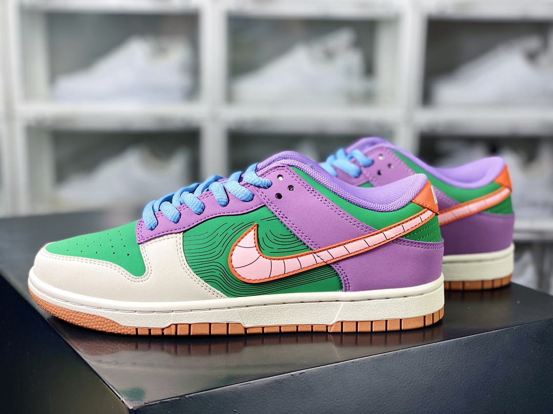 【Nike】SB Dunk Low ”DRAGON BALL” Dunk Series Low-top Casual Sports Skateboard Shoes ”Off-white Green and Purple Piccolo Devil” GP1255-027