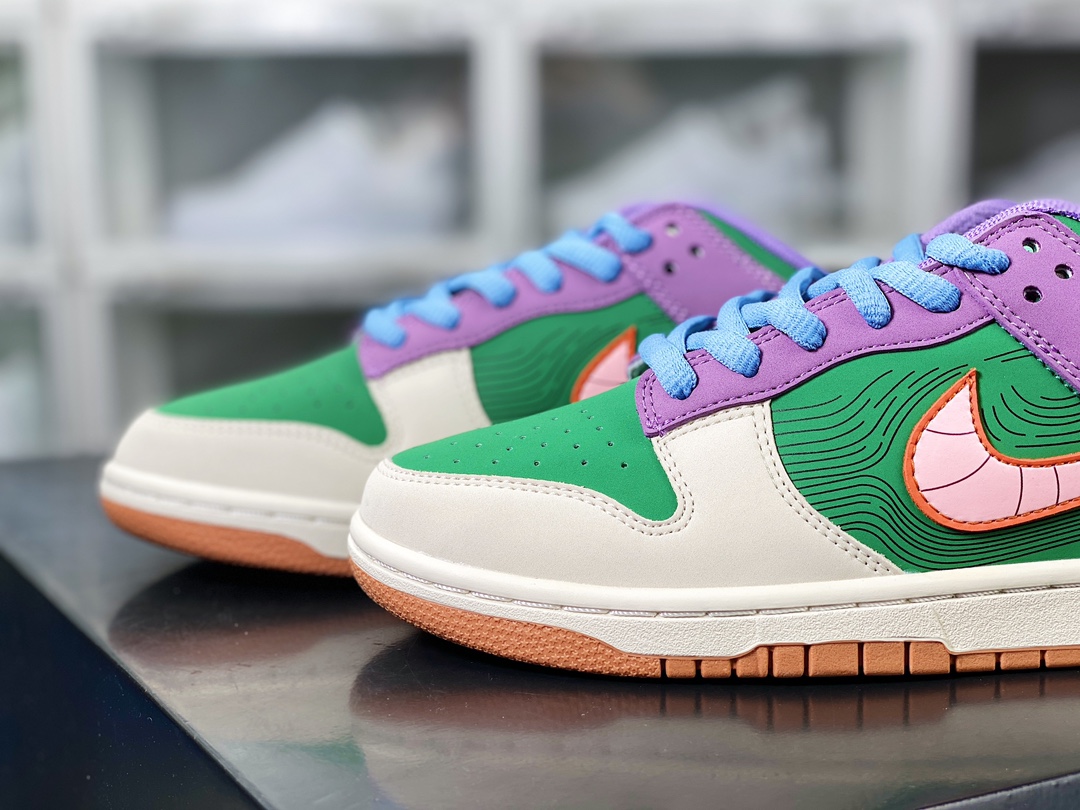 【Nike】SB Dunk Low ”DRAGON BALL” Dunk Series Low-top Casual Sports Skateboard Shoes ”Off-white Green and Purple Piccolo Devil” GP1255-027