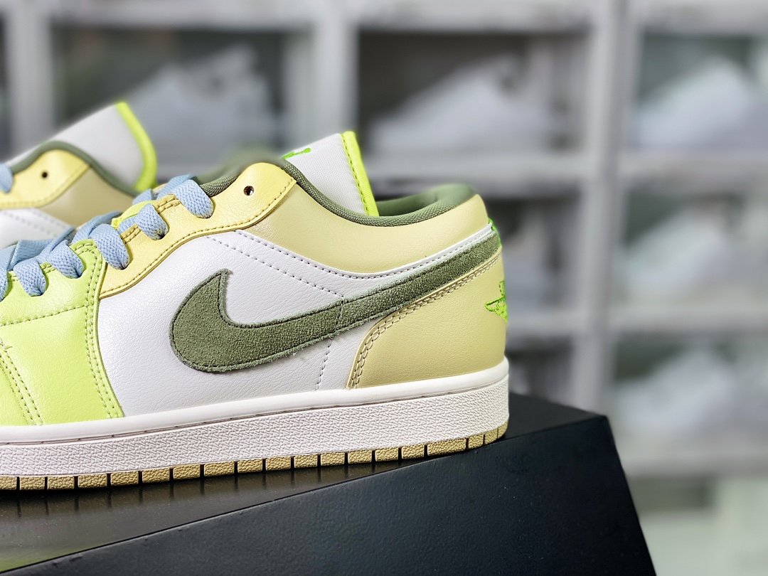 Air Jordan 1 Low SE ”Green/Yellow” AJ1 Jordan generation low-top classic retro culture casual sports basketball shoes ”Green, Yellow and White” FD9906-131