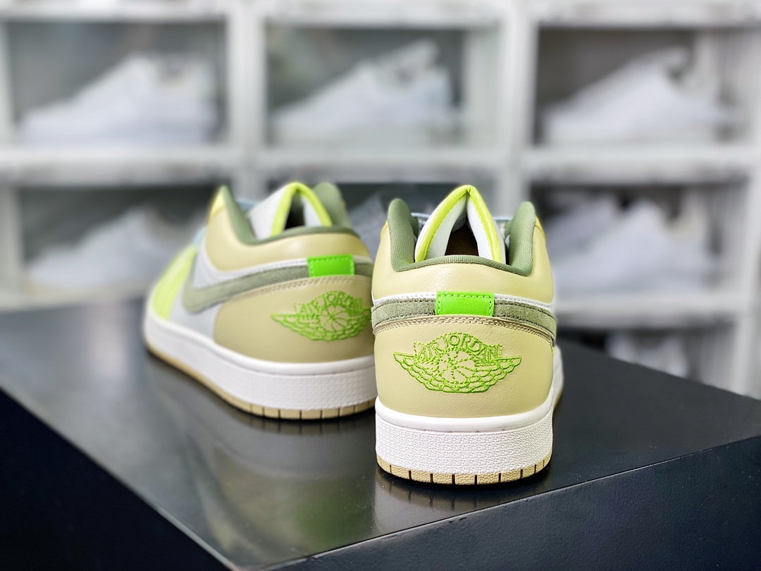 Air Jordan 1 Low SE ”Green/Yellow” AJ1 Jordan generation low-top classic retro culture casual sports basketball shoes ”Green, Yellow and White” FD9906-131