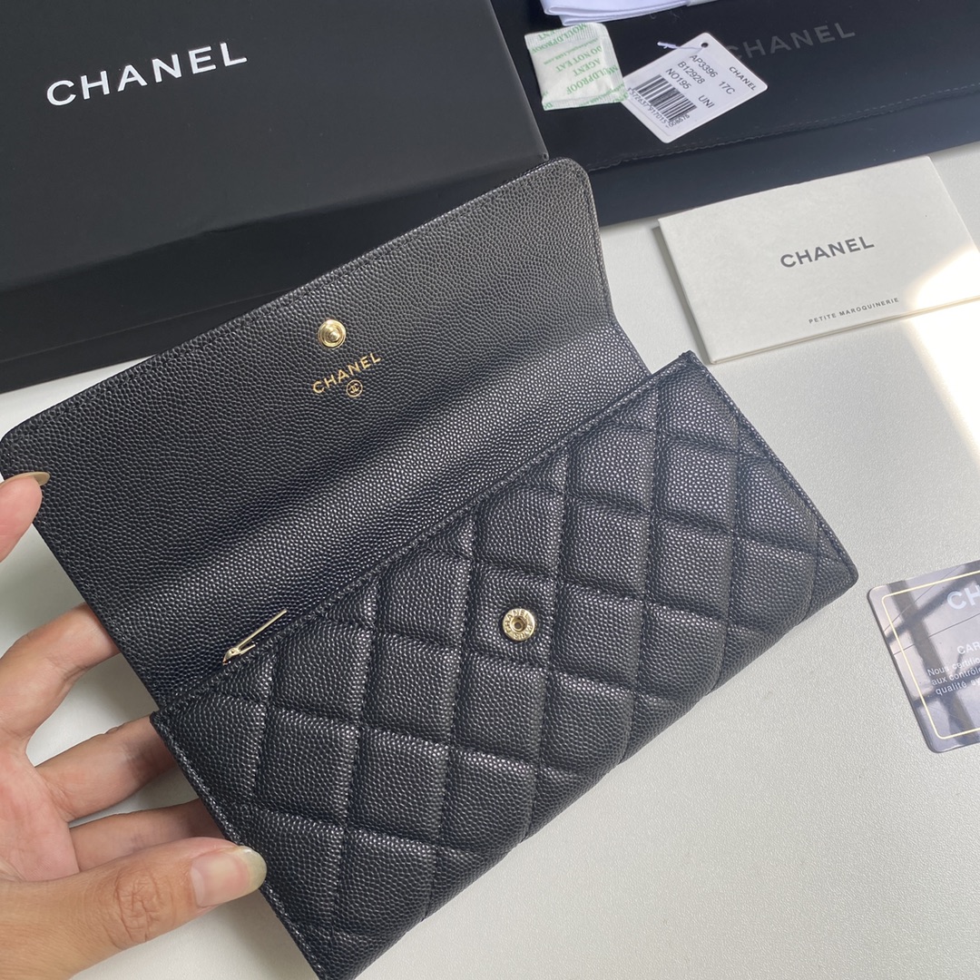 Chanel 2023新品长夹盖头钱包到货19cm
