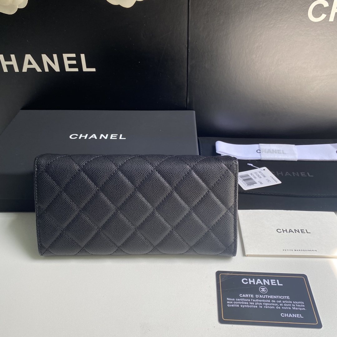 Chanel 2023新品长夹盖头钱包到货19cm