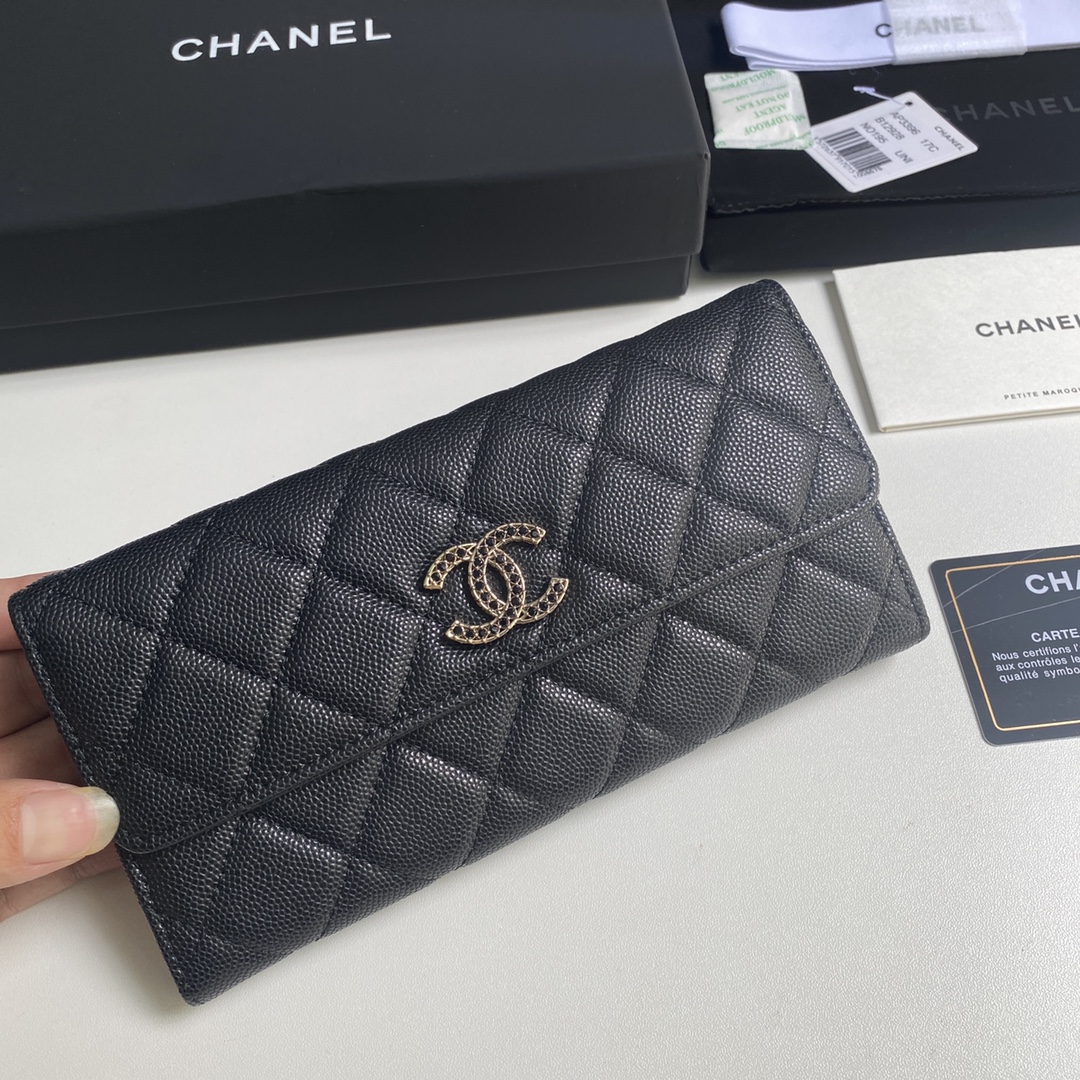 Chanel 2023新品长夹盖头钱包到货19cm
