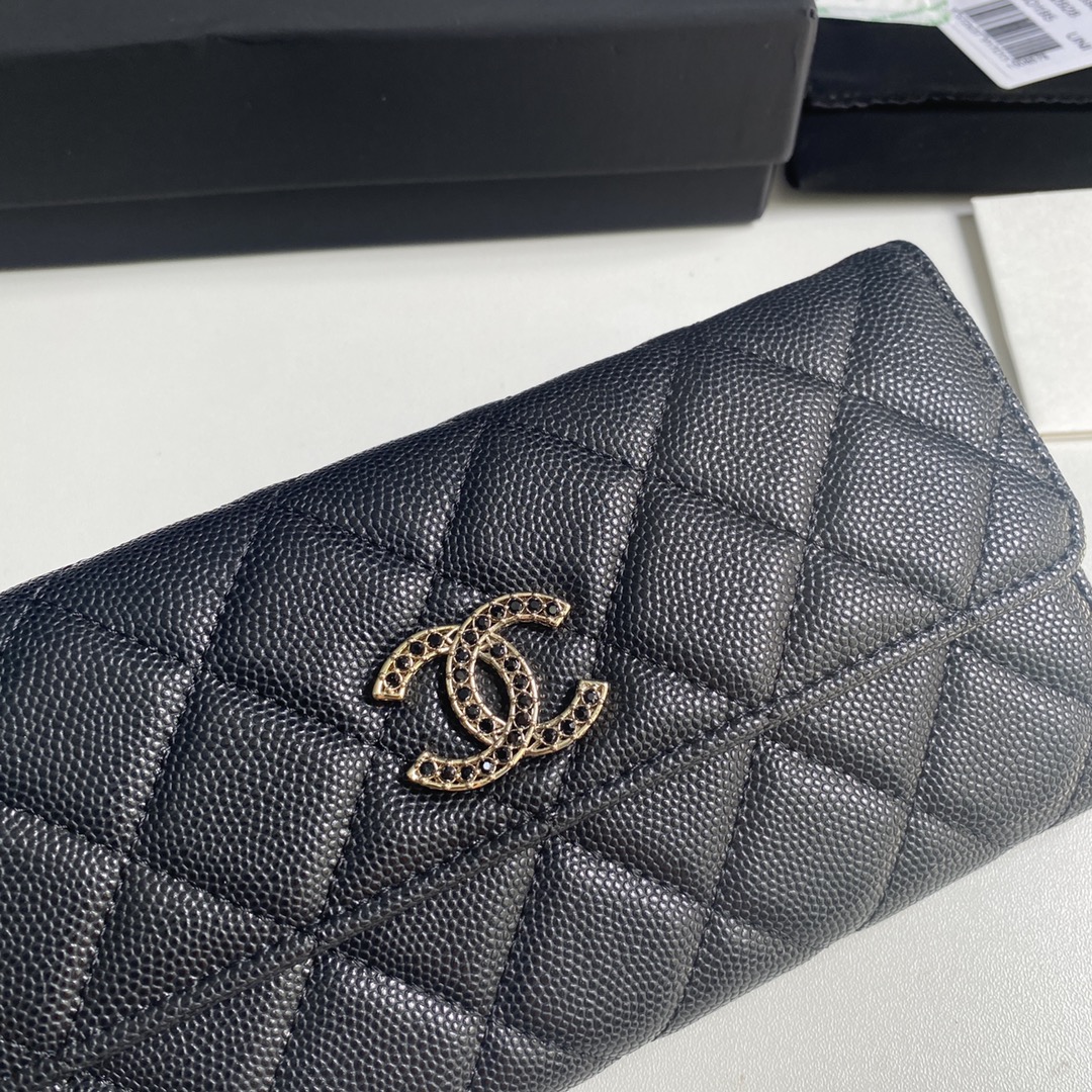 Chanel 2023新品长夹盖头钱包到货19cm