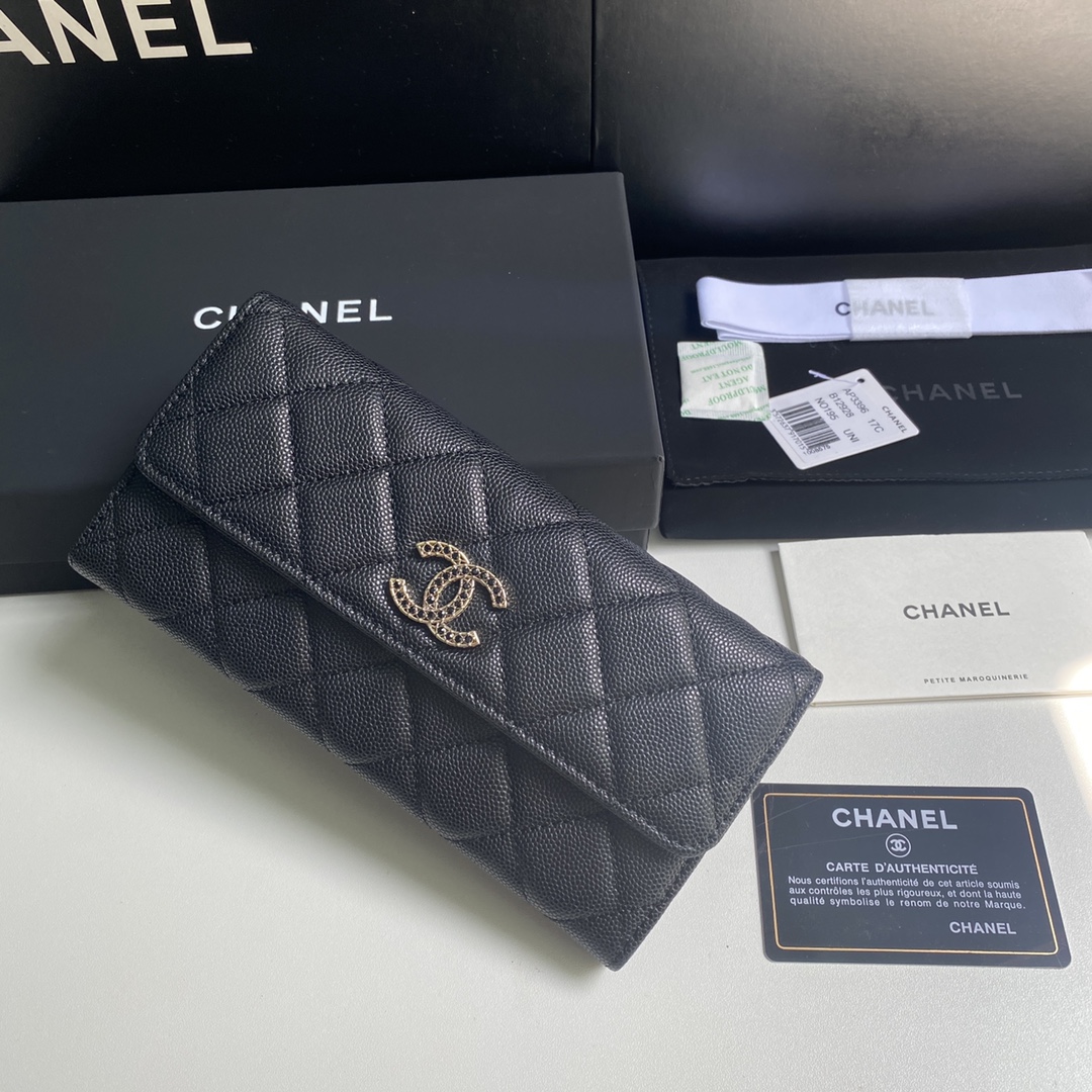 Chanel 2023新品长夹盖头钱包到货19cm
