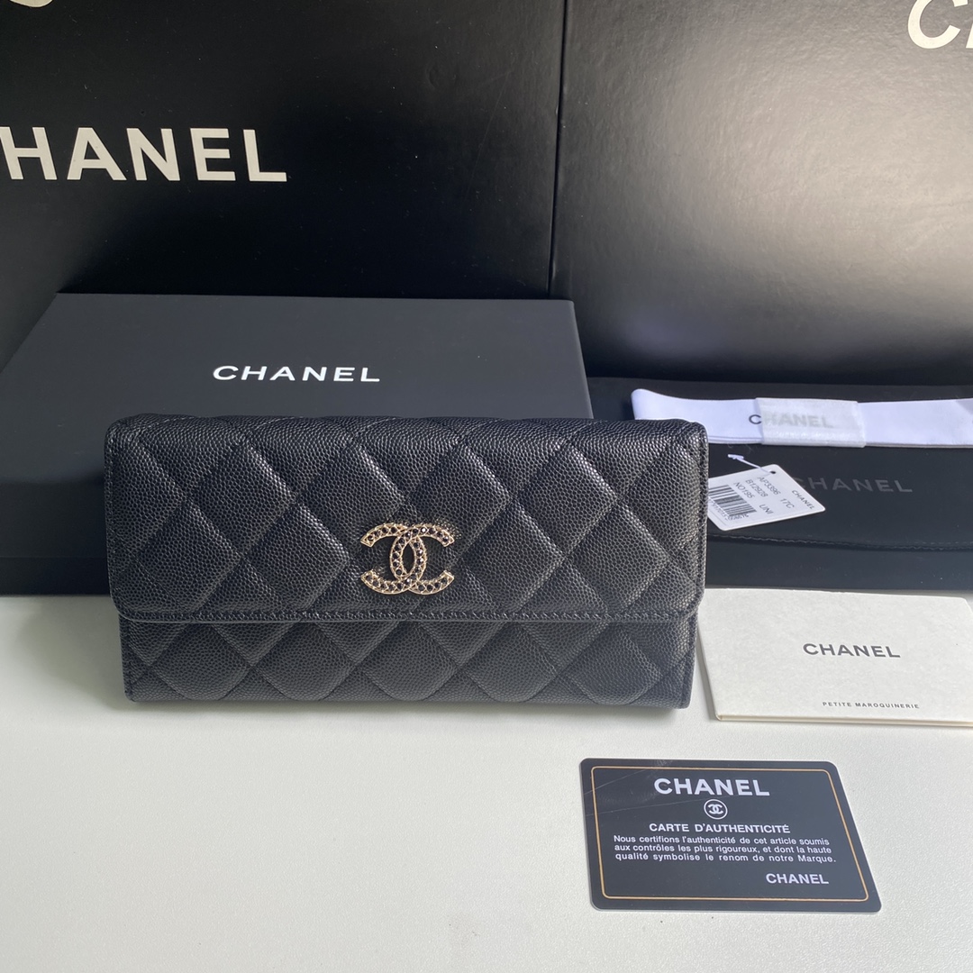 Chanel 2023新品长夹盖头钱包到货19cm