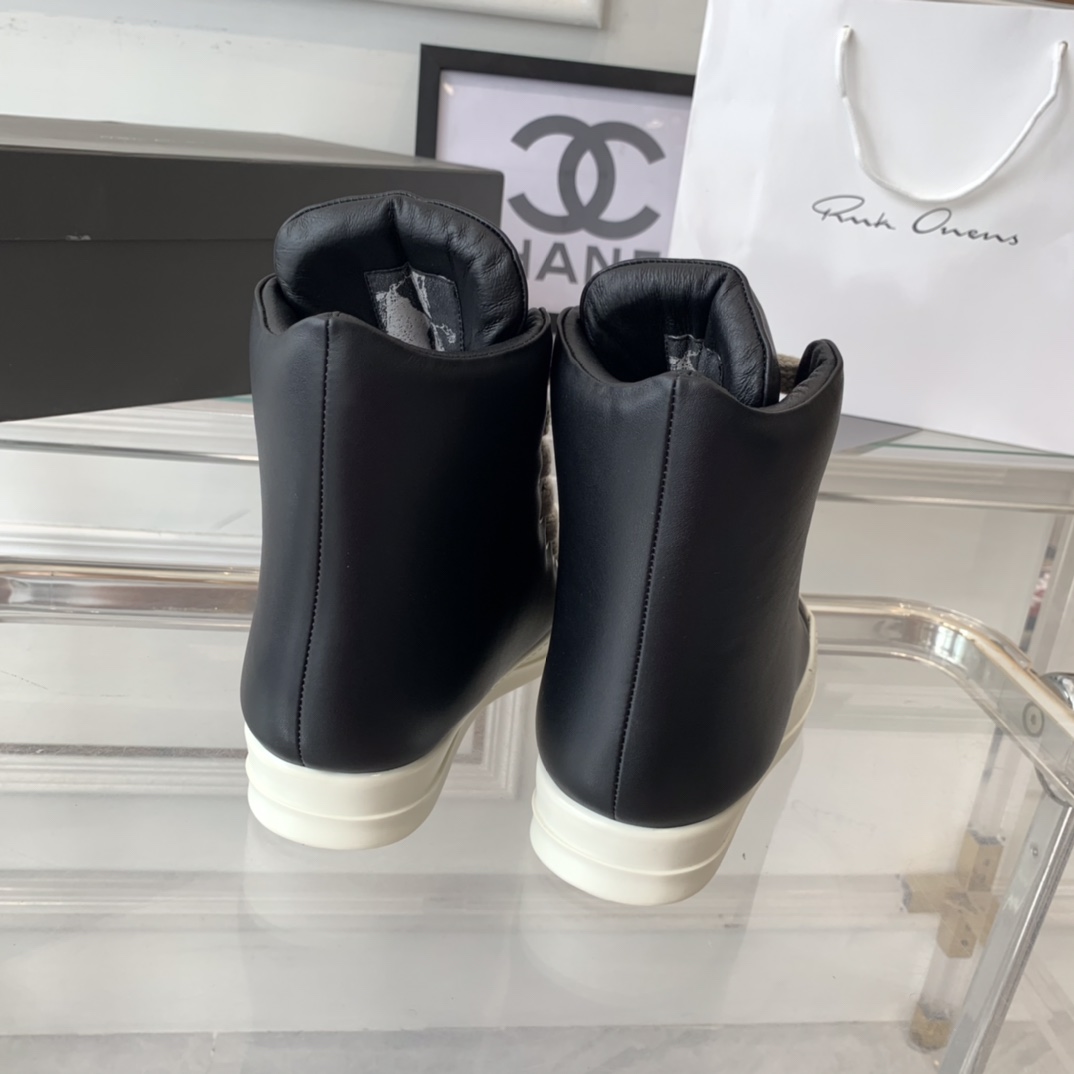 RicK OWENS Lovers’ Recreational Shoes: Top Edition with Imported Cowskin and TPU Bottom - 图片 7