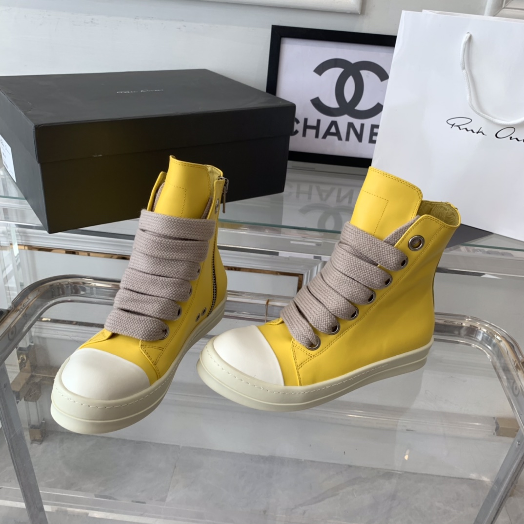 RicK OWENS Lovers’ Recreational Shoes: Top Edition, Imported Cowskin, Original TPU Bottom - 图片 8