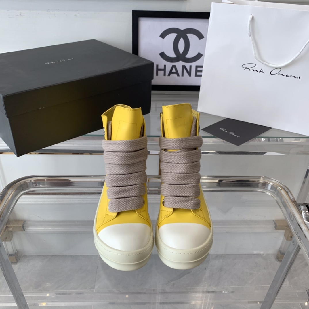 RicK OWENS Lovers’ Recreational Shoes: Top Edition, Imported Cowskin, Original TPU Bottom - 图片 5
