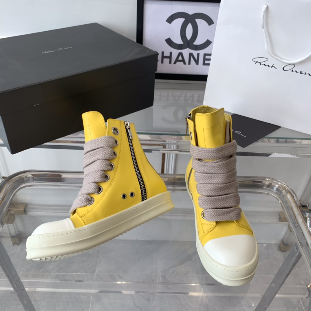 RicK OWENS Lovers’ Recreational Shoes: Top Edition, Imported Cowskin, Original TPU Bottom - 图片 3
