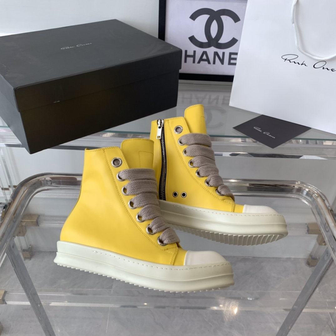 RicK OWENS Lovers’ Recreational Shoes: Top Edition, Imported Cowskin, Original TPU Bottom - 图片 4