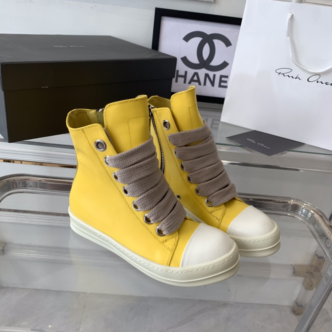 RicK OWENS Lovers’ Recreational Shoes: Top Edition, Imported Cowskin, Original TPU Bottom - 图片 2