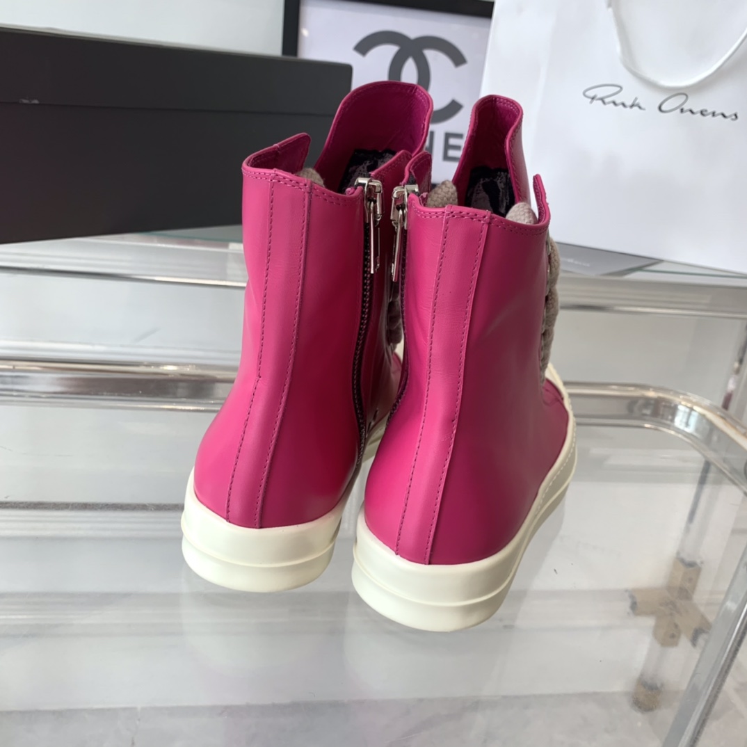 “Rick Owens Lovers’ Recreational Shoes: Top Edition, Classical Style, Imported Cowskin, TPU Sole” - 图片 7