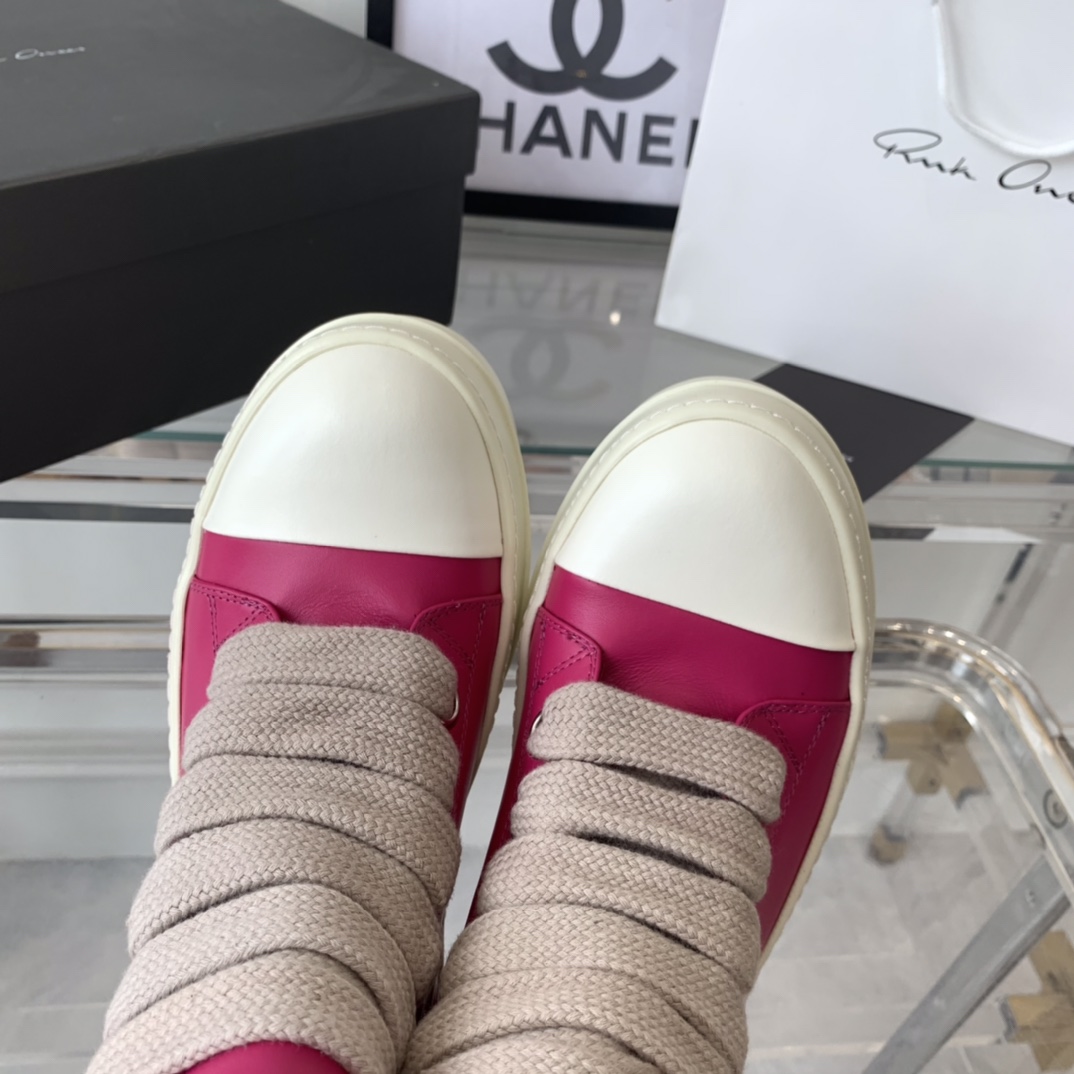 “Rick Owens Lovers’ Recreational Shoes: Top Edition, Classical Style, Imported Cowskin, TPU Sole” - 图片 6